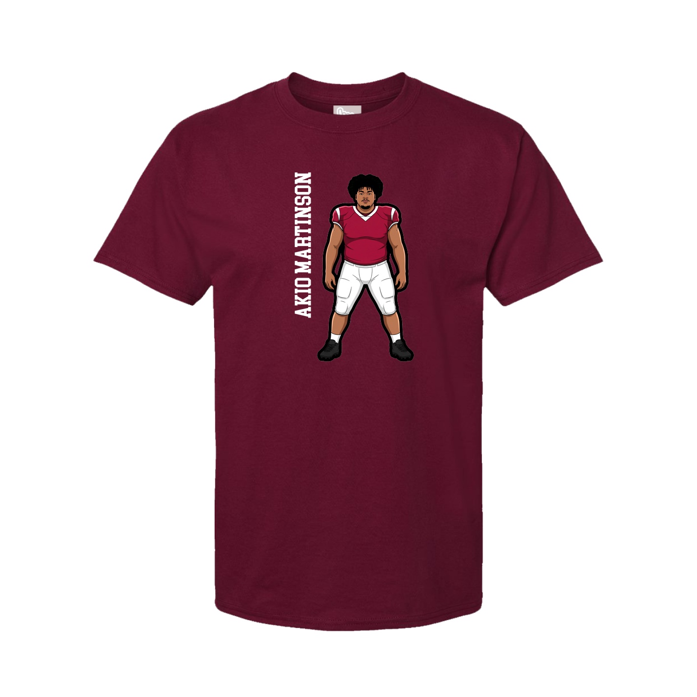 Youth Tee — Name Vertical in Cardinal