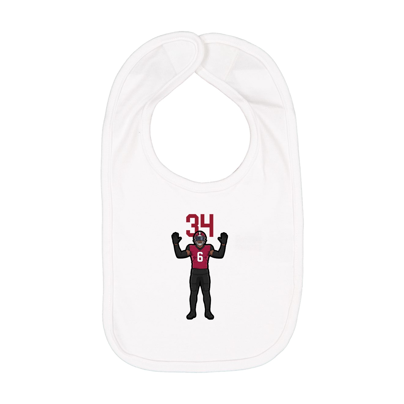 Infant Bib — Number Top in White