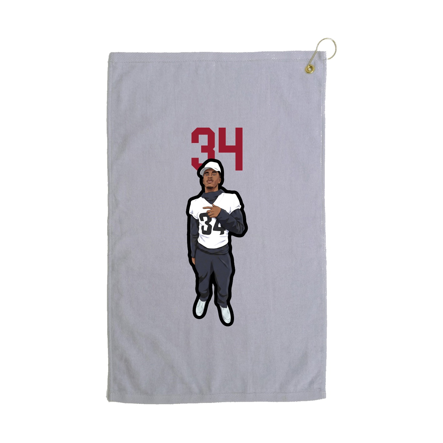 Golf Towel — Number Top in Grey