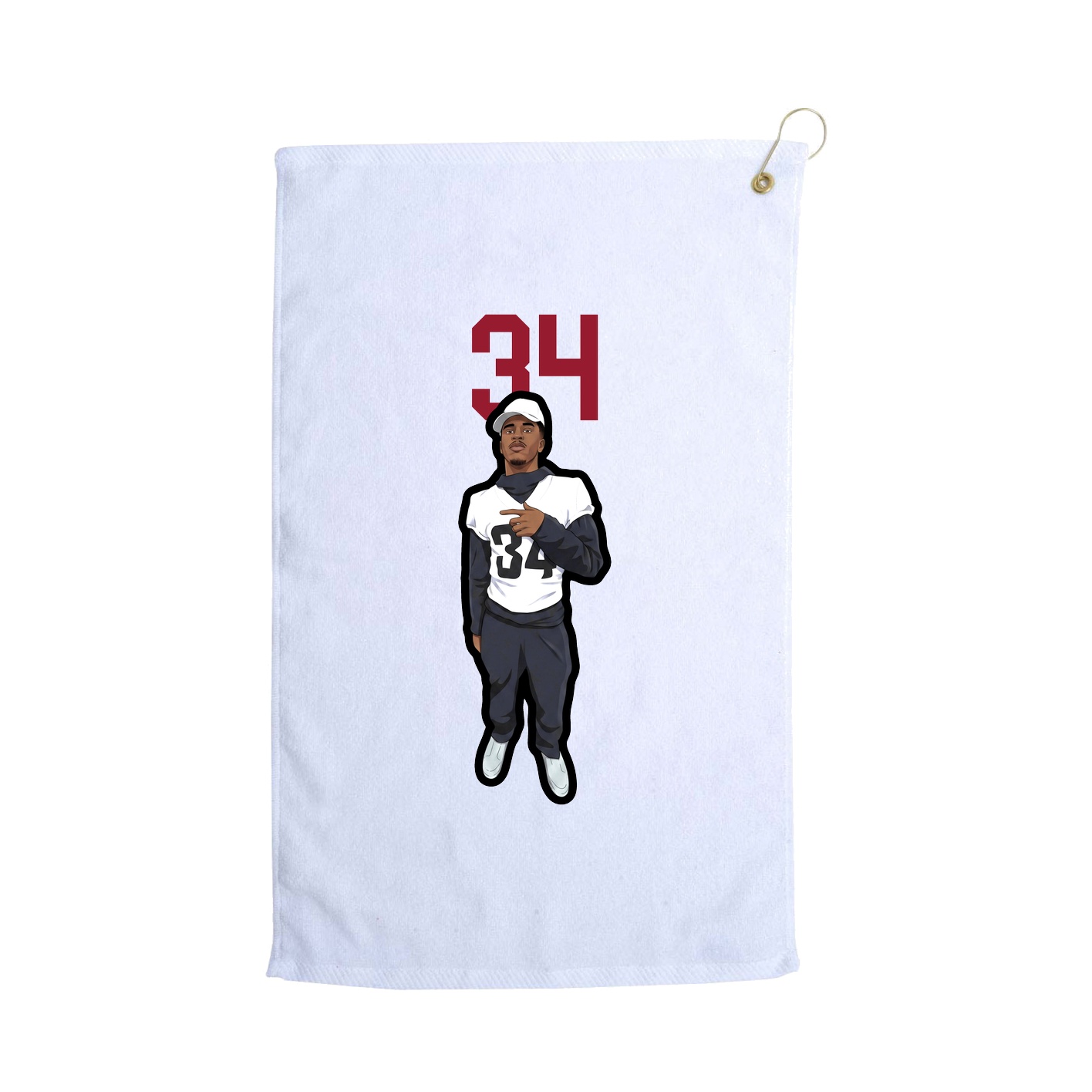 Golf Towel — Number Top in White
