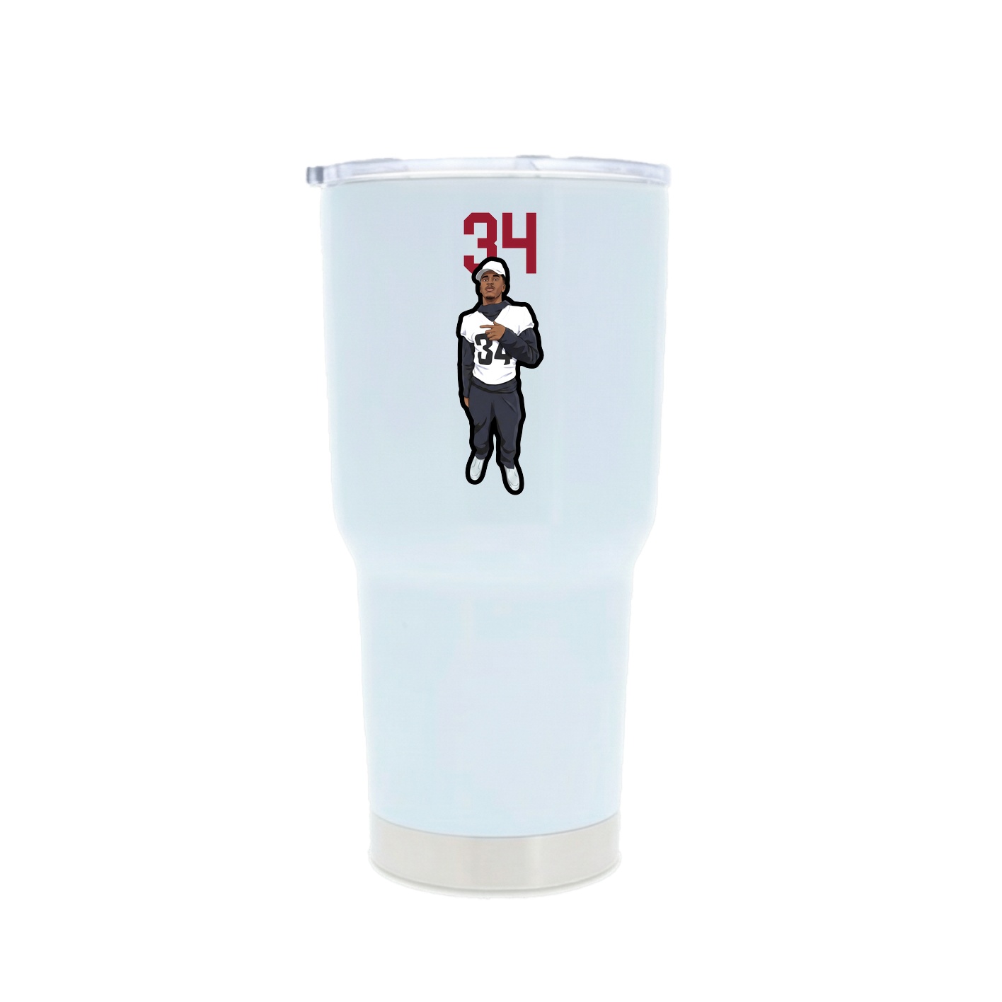 30oz Stainless Steel Tumbler — Number Top in White