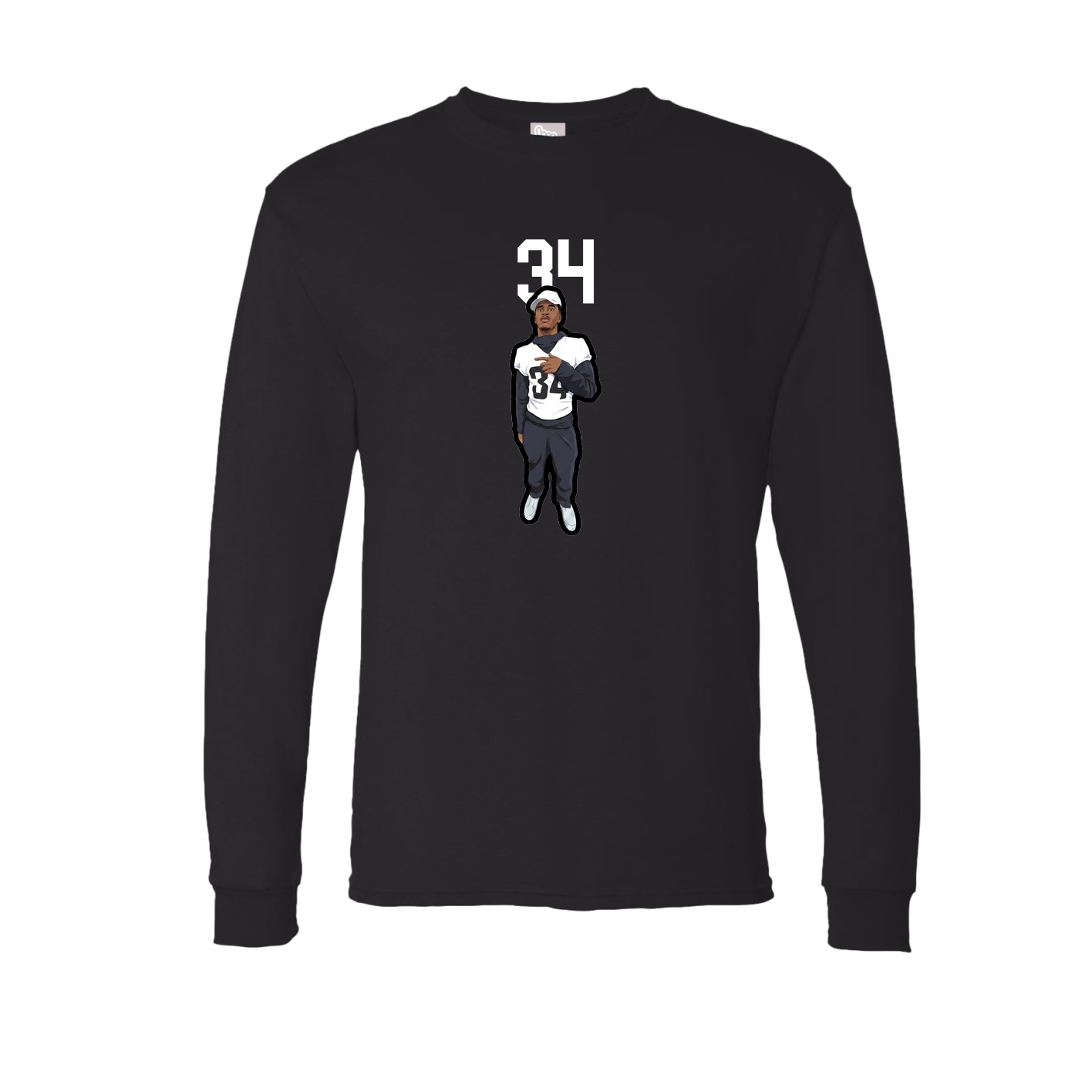 Long Sleeve Tee — Number Top in Black