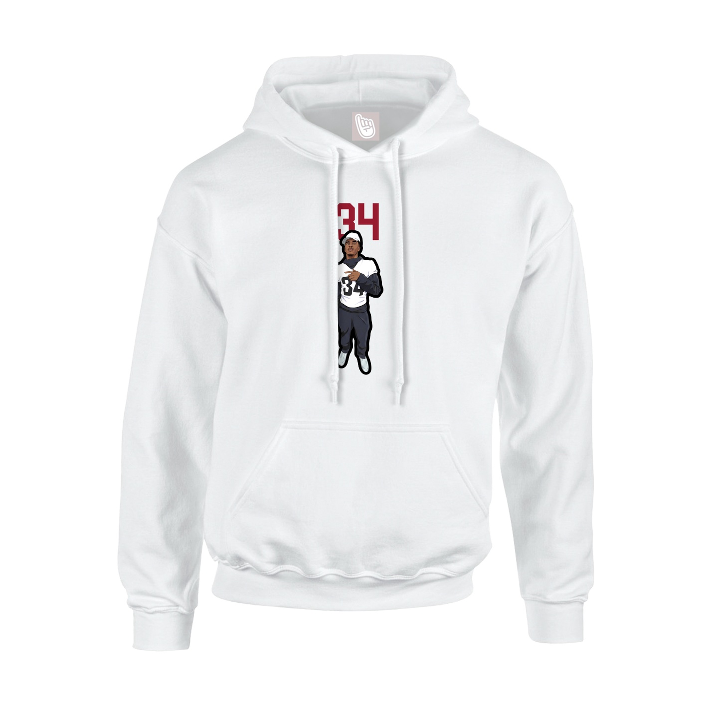 Youth Hoodie — Number Top in White