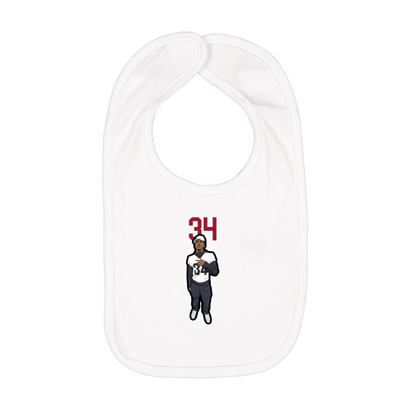 Infant Bib — Number Top in White