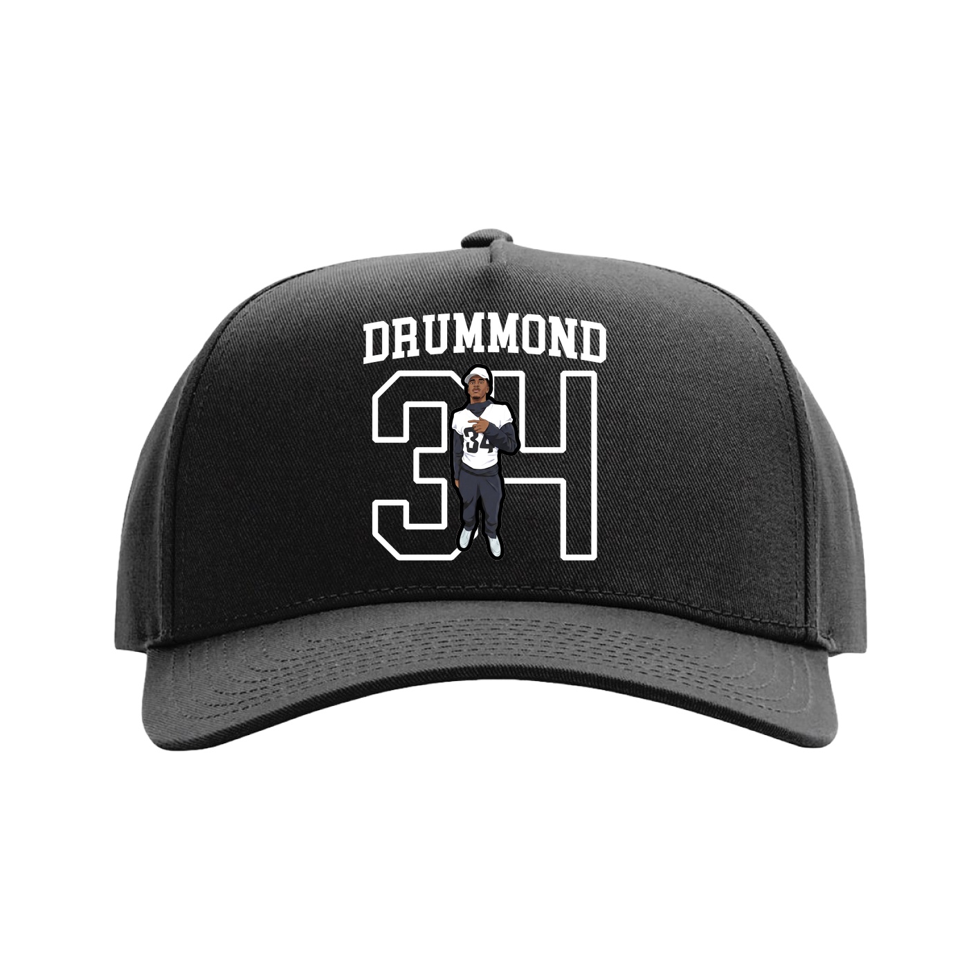 Full Fabric Five-Panel Champ Cap — Shirsey in Black