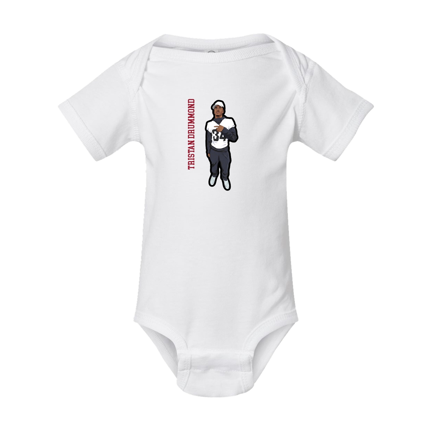 Baby Onesie — Name Vertical in White