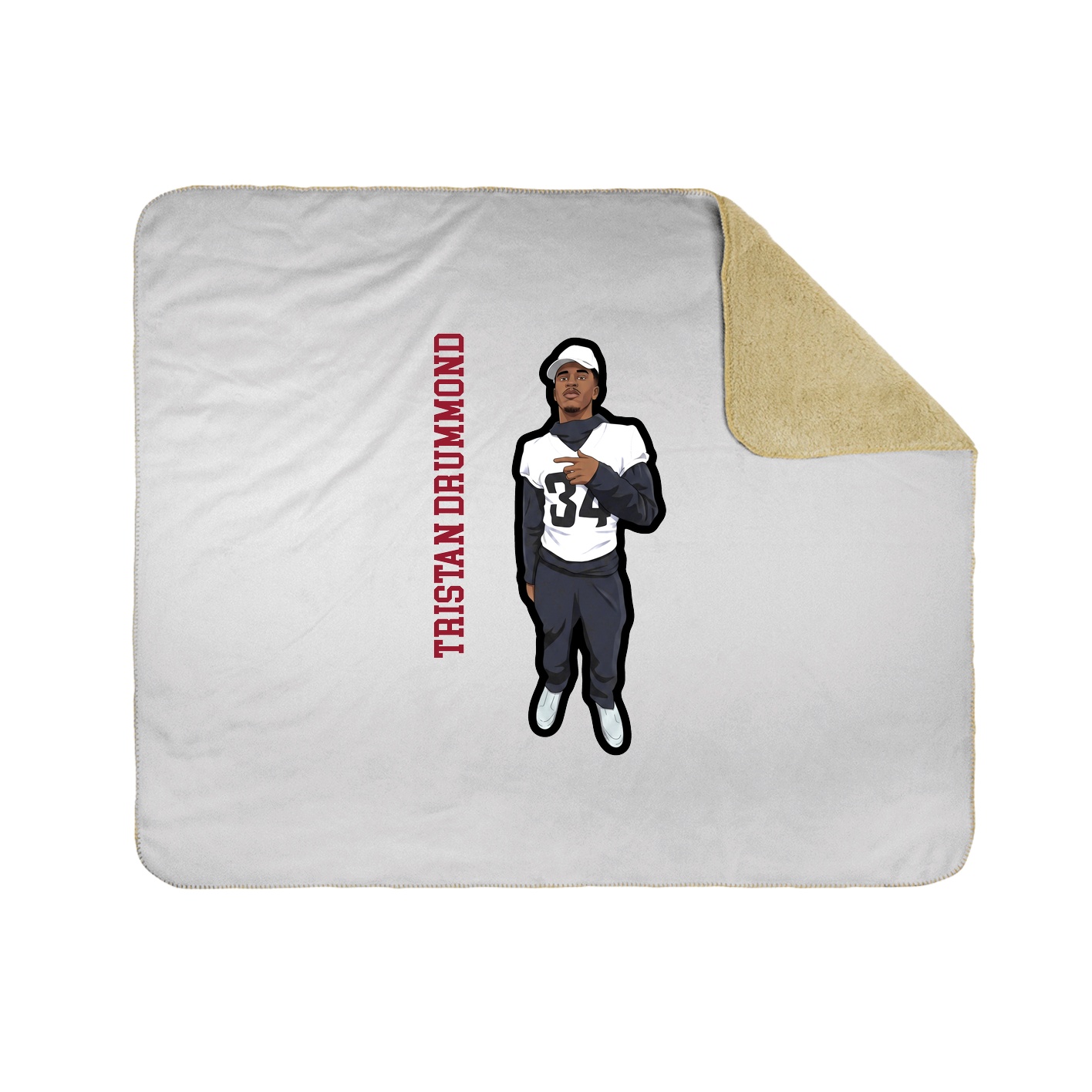 Throw Blanket — Name Vertical in White