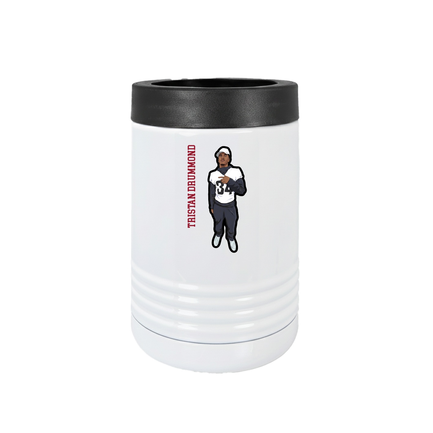 Beverage Holder — Name Vertical in White
