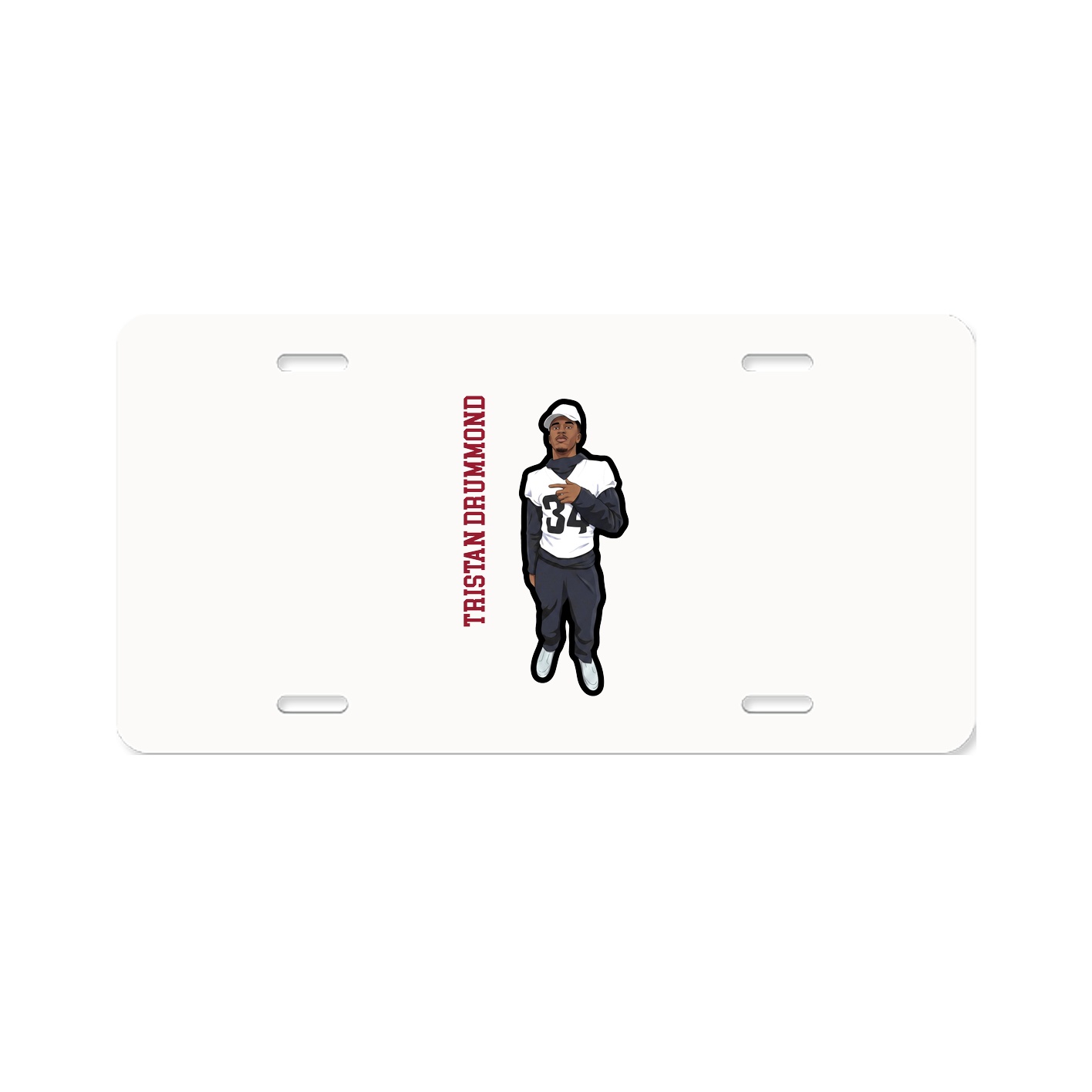 License Plate — Name Vertical in Classic