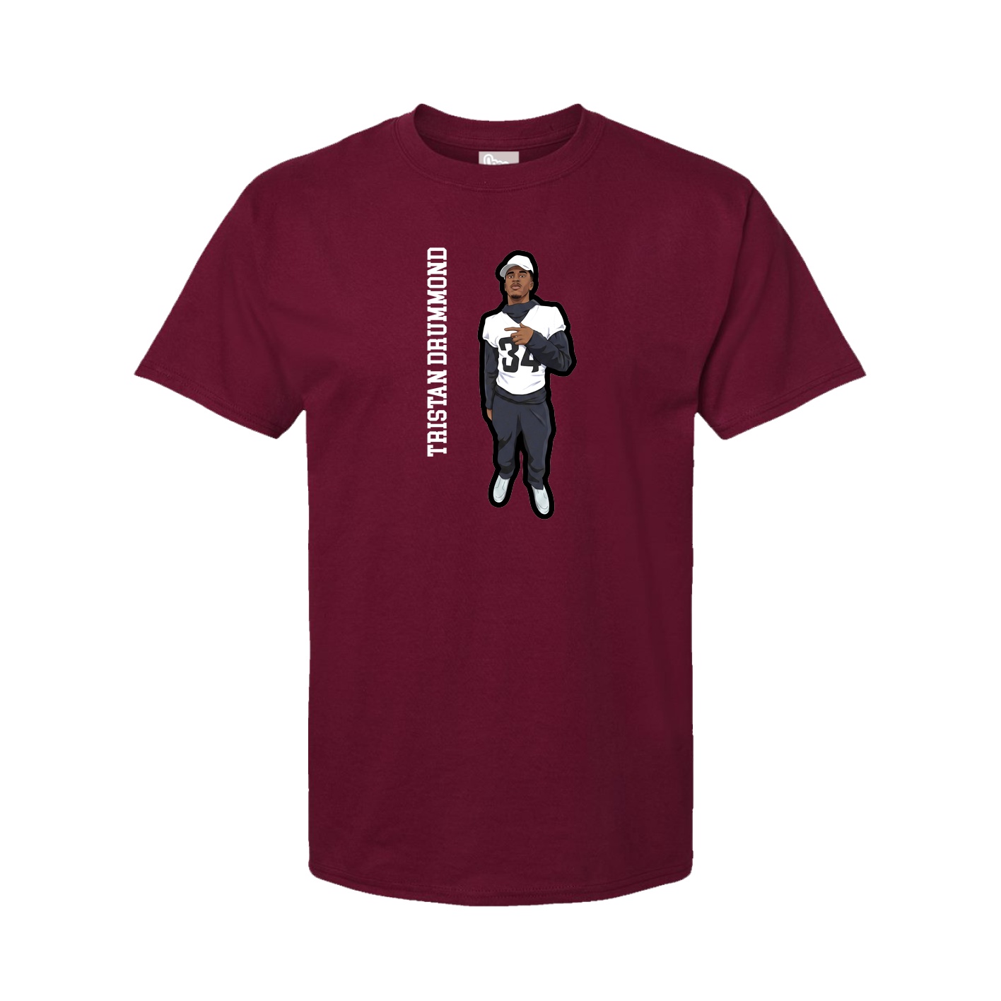 Youth Tee — Name Vertical in Cardinal