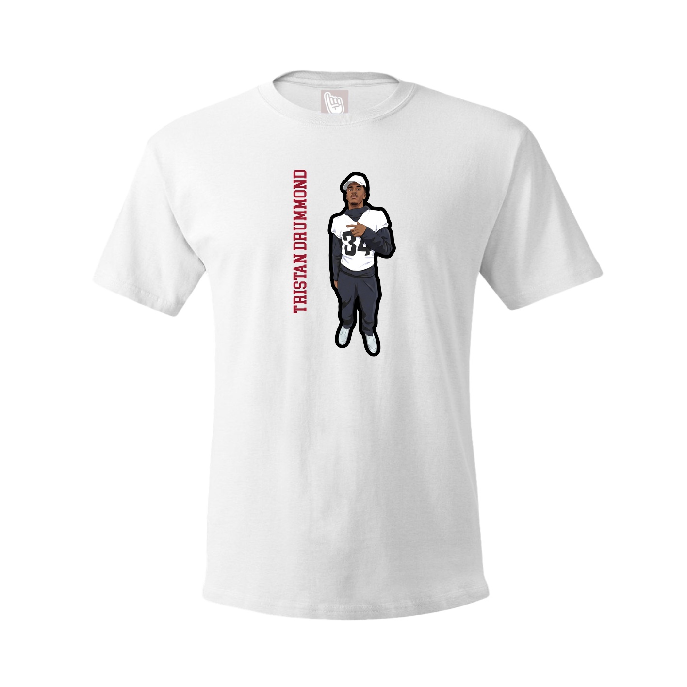 Youth Tee — Name Vertical in White