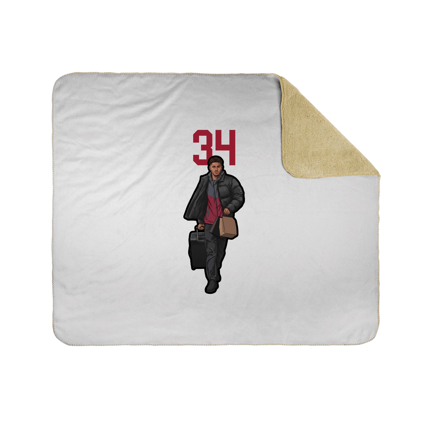 Throw Blanket — Number Top in White