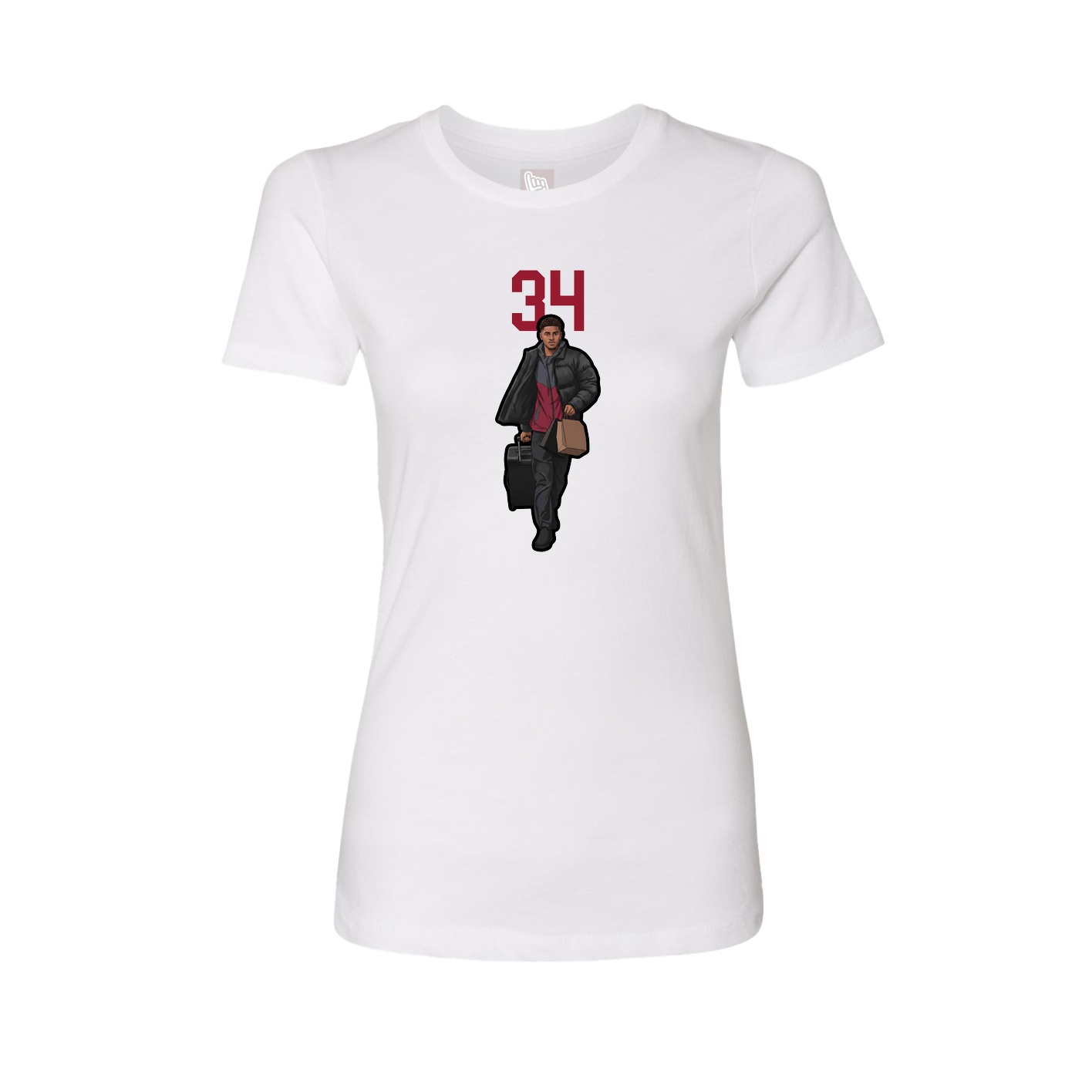 Womens Tee — Number Top in White