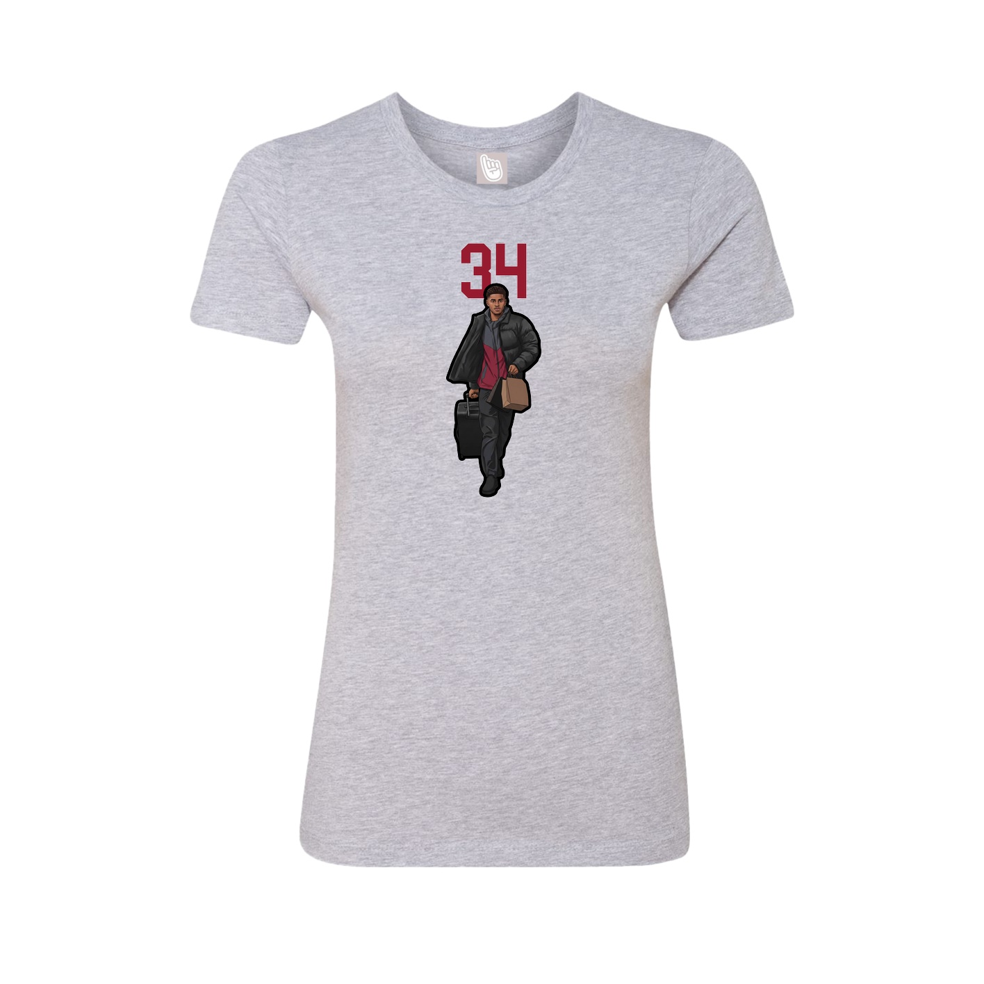 Fitted Women's Tee — Number Top in Grey