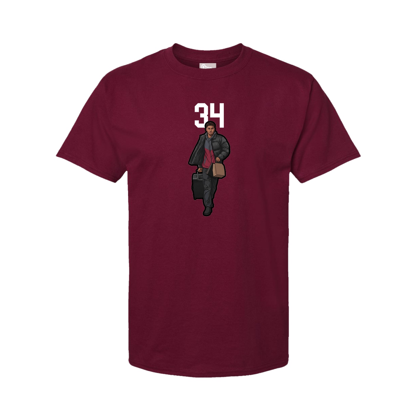 Youth Tee — Number Top in Cardinal