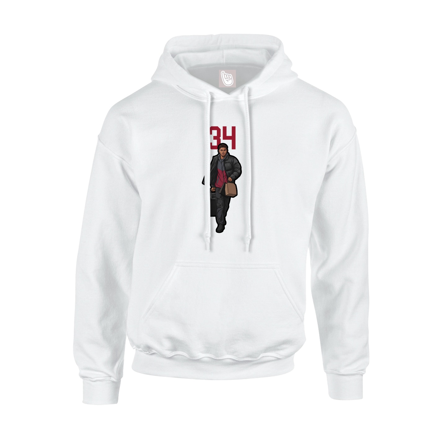 Hoodie — Number Top in White