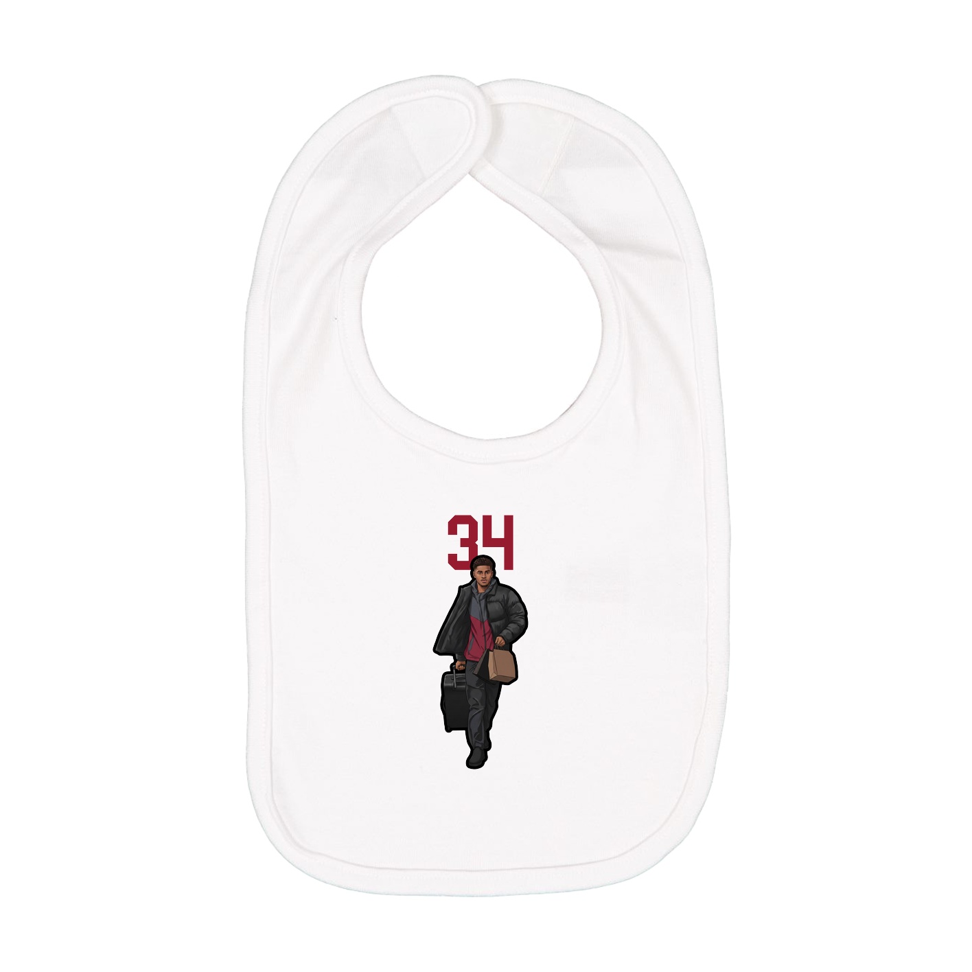 Infant Bib — Number Top in White