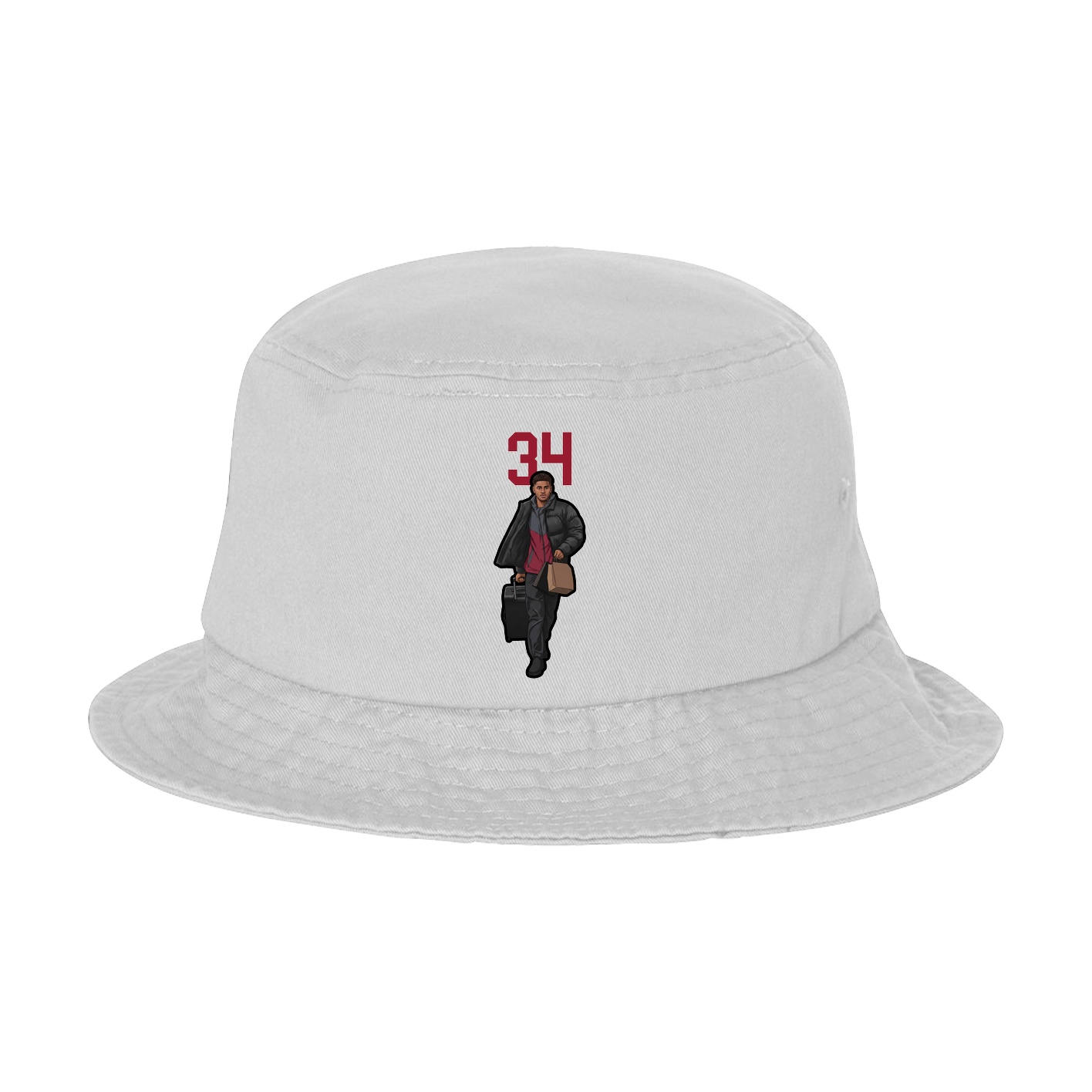 Bucket Cap — Number Top in White