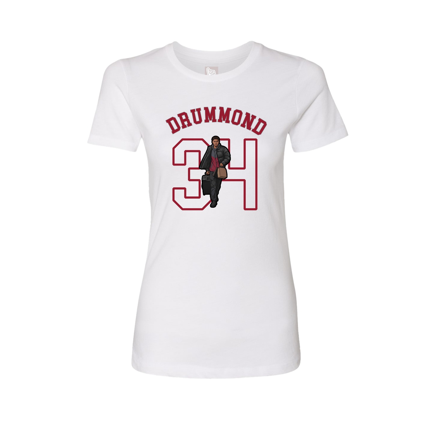 Fitted Women's Tee — Shirsey Arch in White