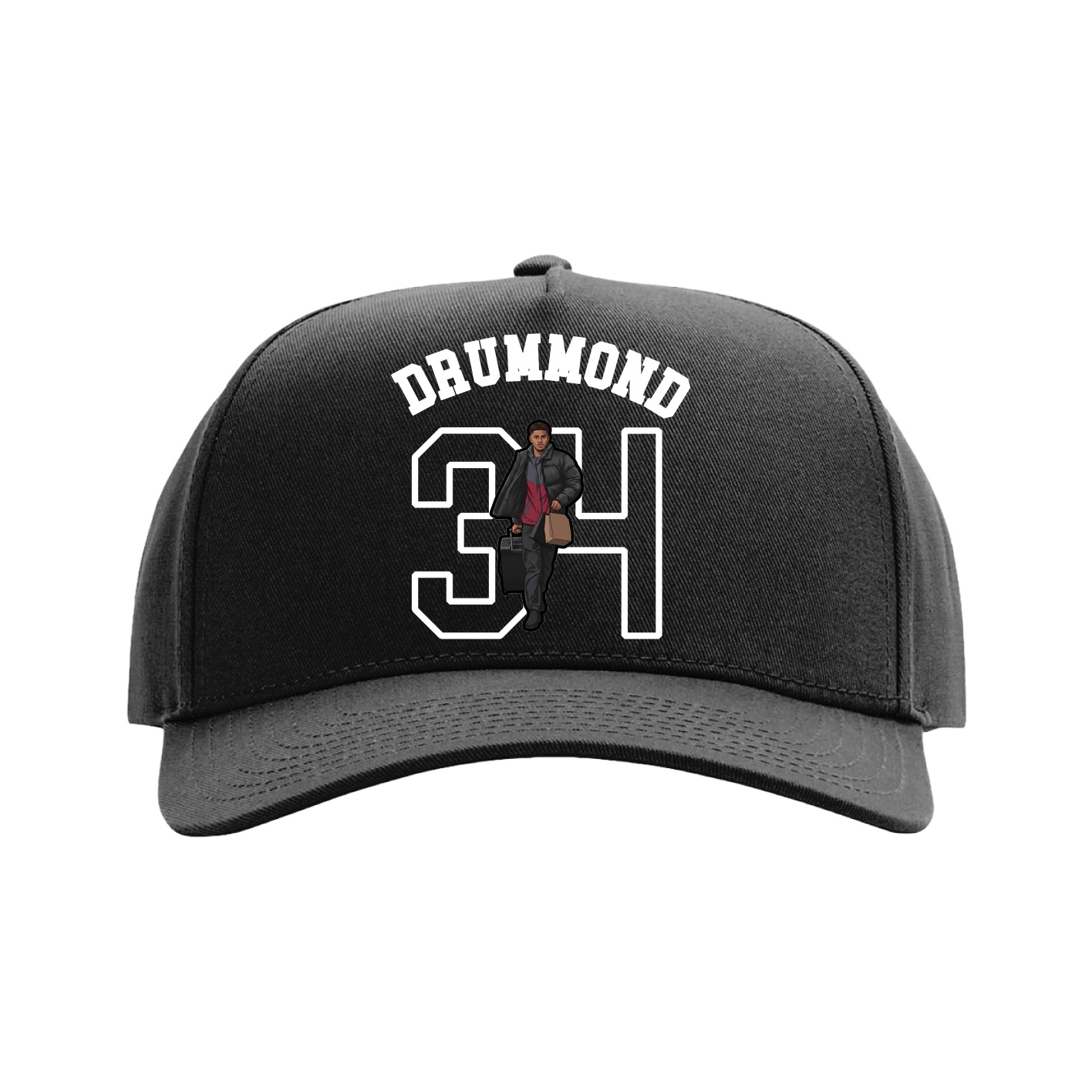 Full Fabric Five-Panel Champ Cap — Shirsey Arch in Black