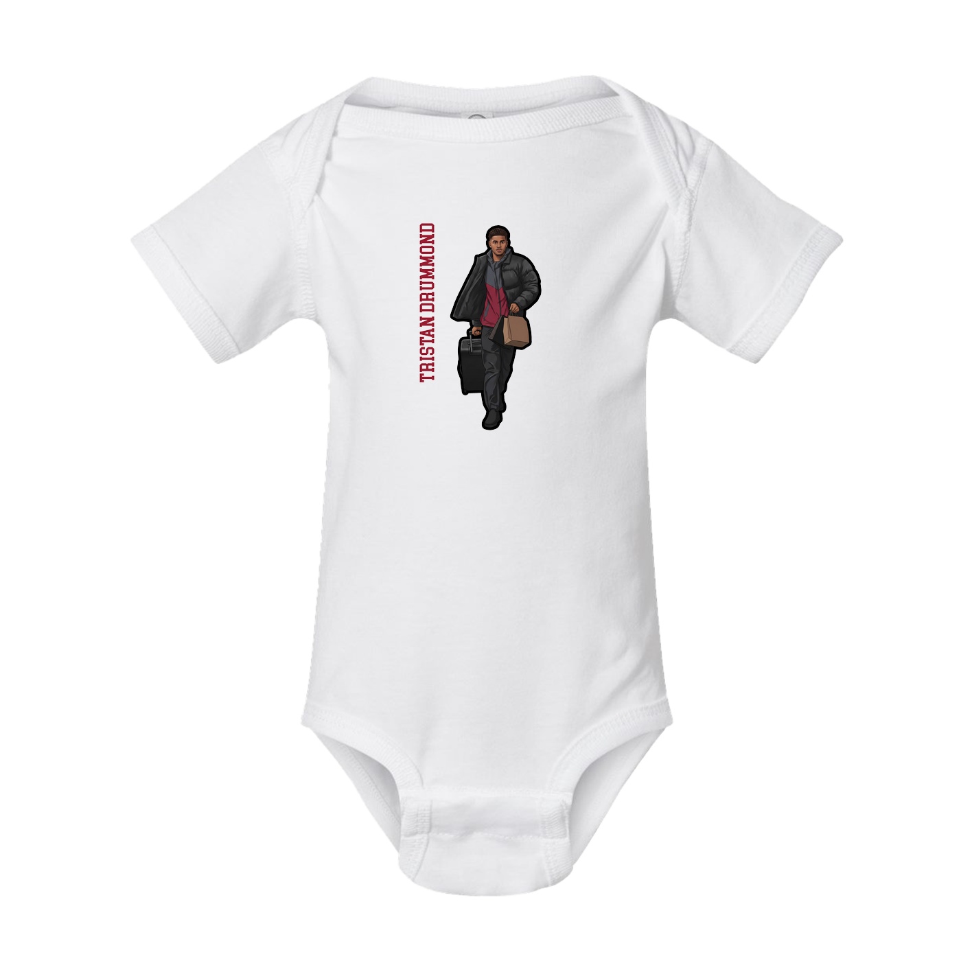 Baby Onesie — Name Vertical in White