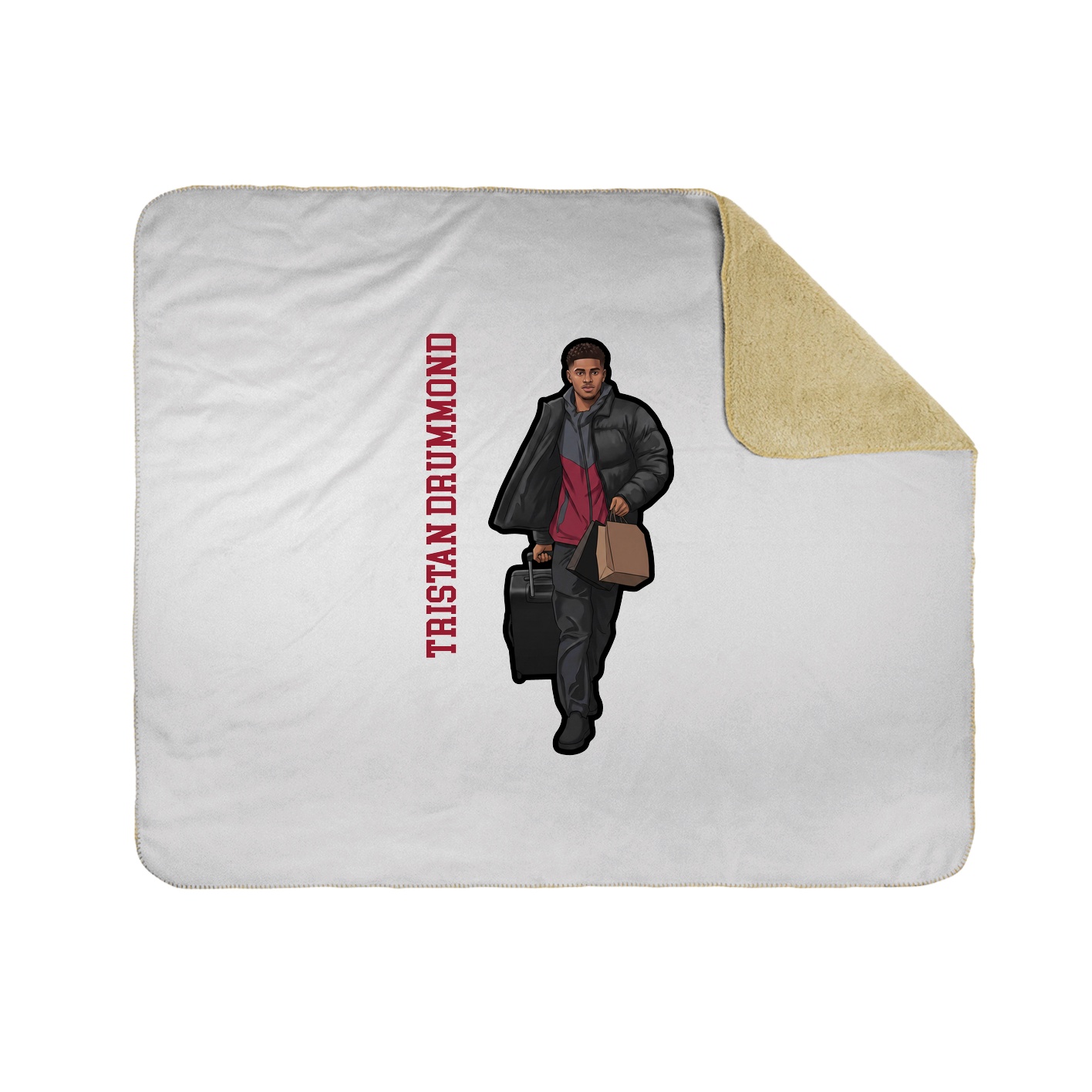 Throw Blanket — Name Vertical in White