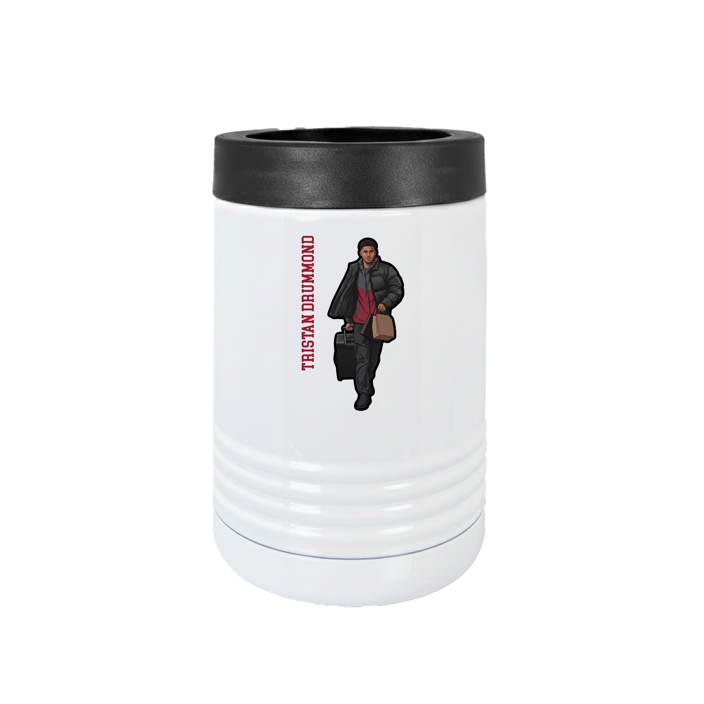 Beverage Holder — Name Vertical in White