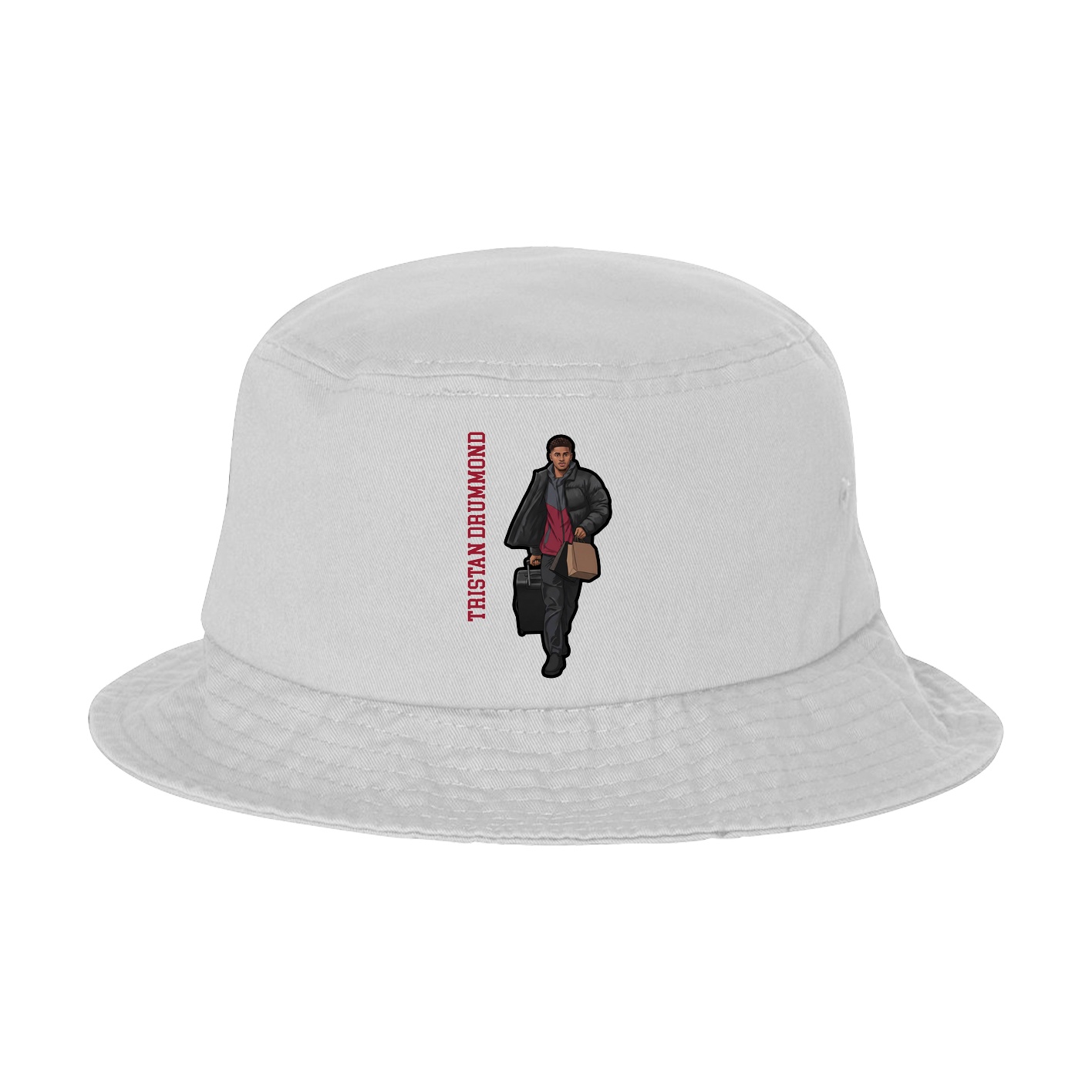 Bucket Cap — Name Vertical in White