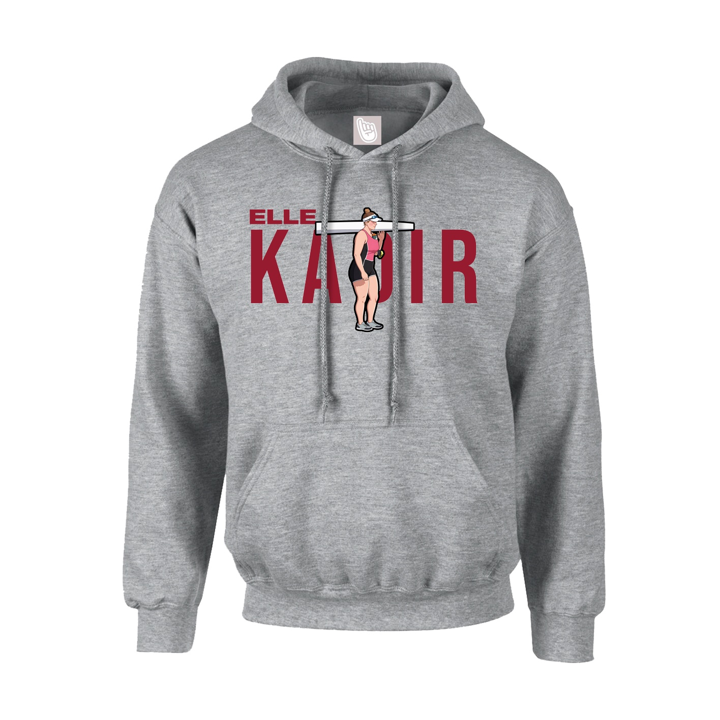 Hoodie — Player Name in Grey