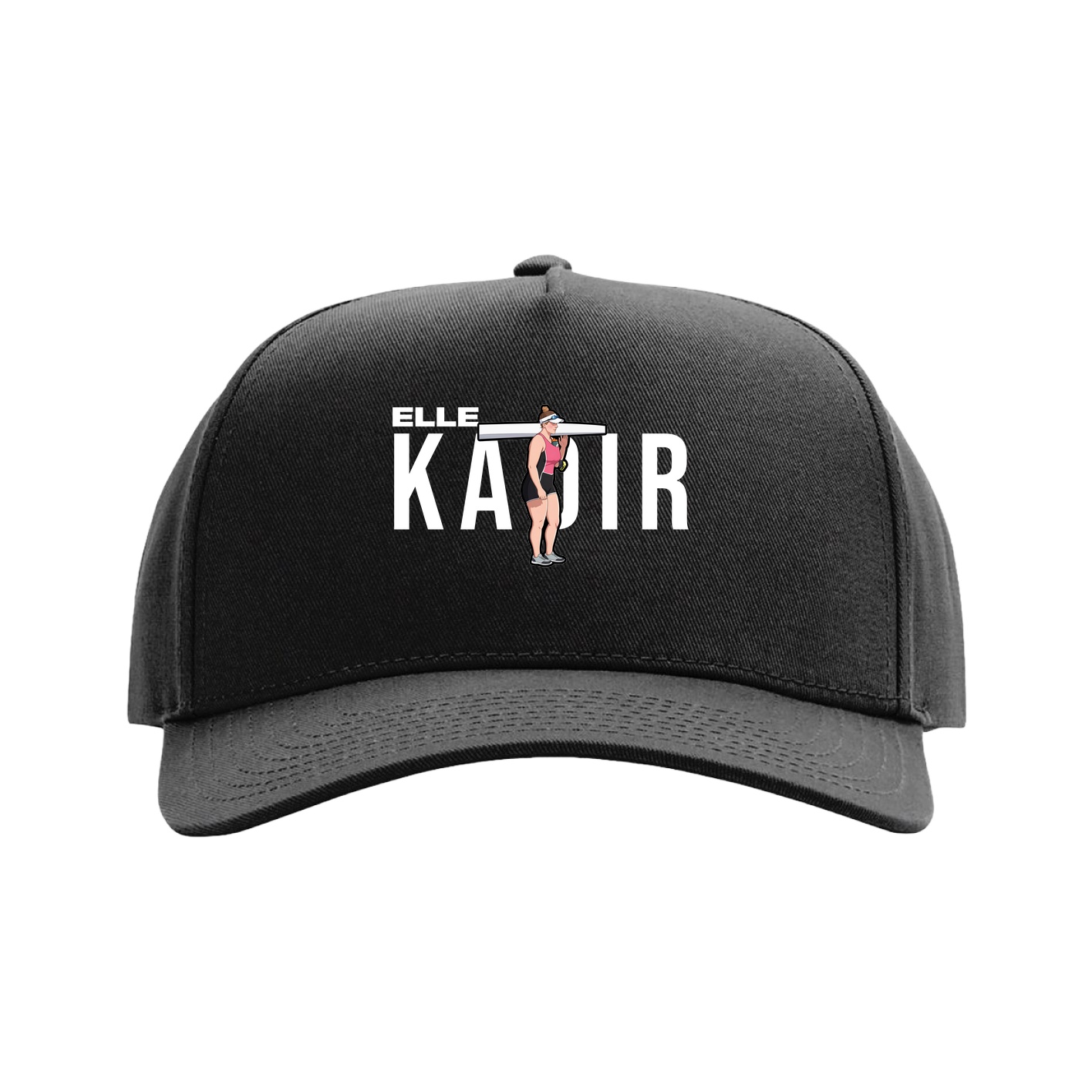 Full Fabric Five-Panel Champ Cap — Player Name in Black