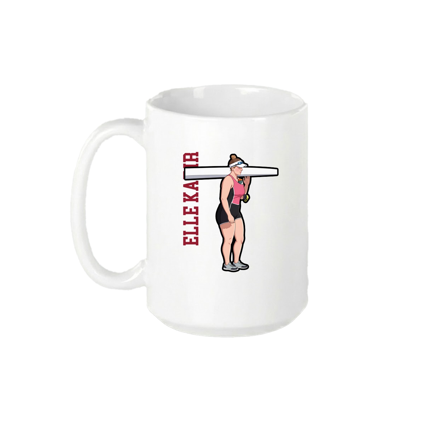 15oz Coffee Mug — Name Vertical in White