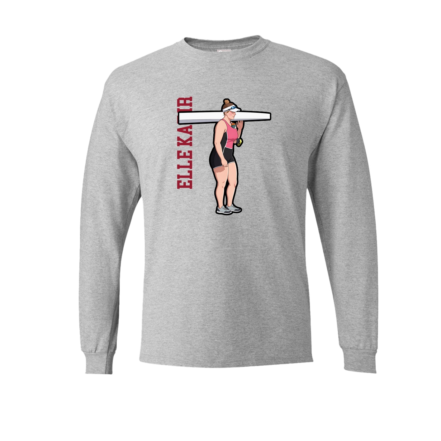 Long Sleeve Tee — Name Vertical in Grey