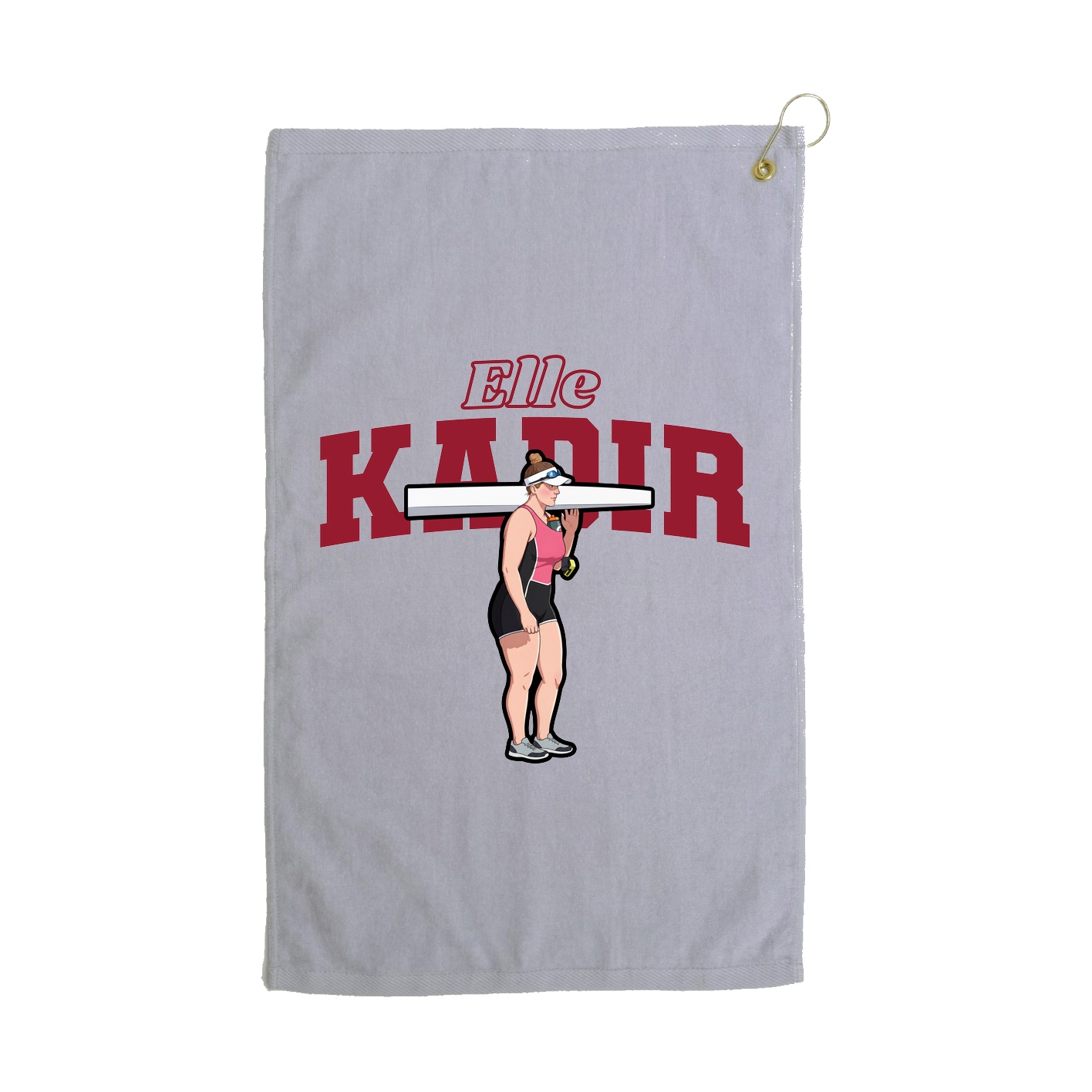 Golf Towel — Name Arch in Grey