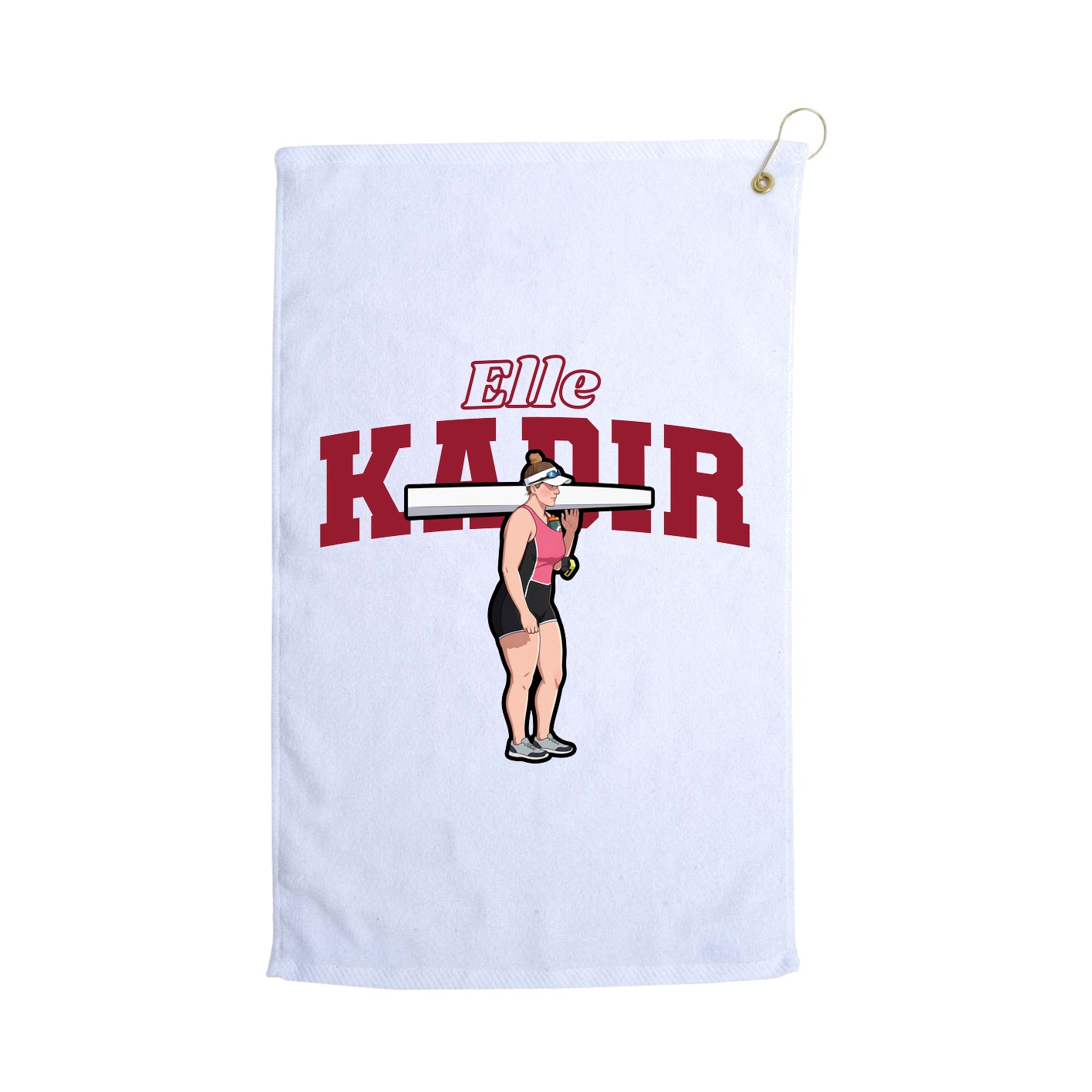 Golf Towel — Name Arch in White