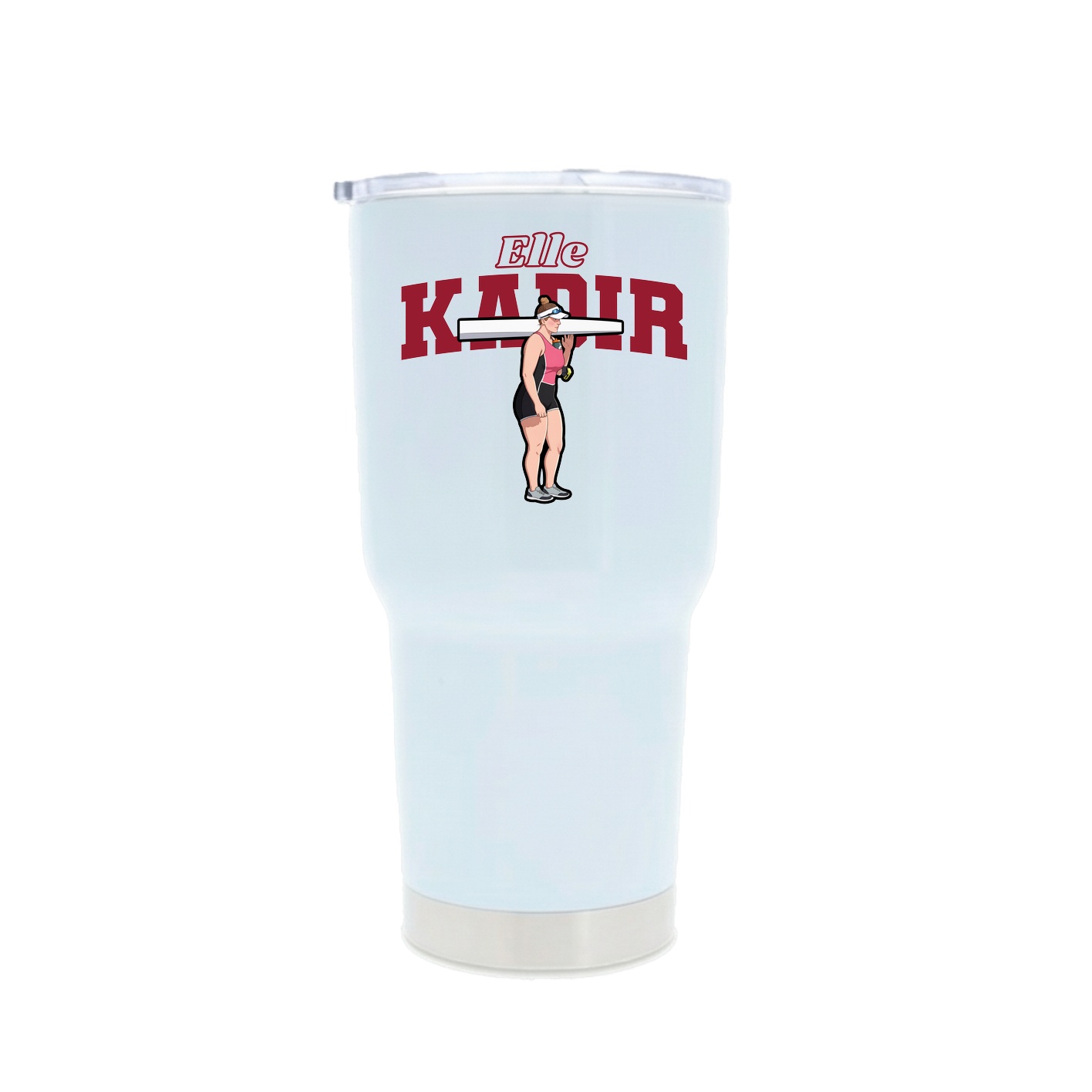 30oz Stainless Steel Tumbler — Name Arch in White