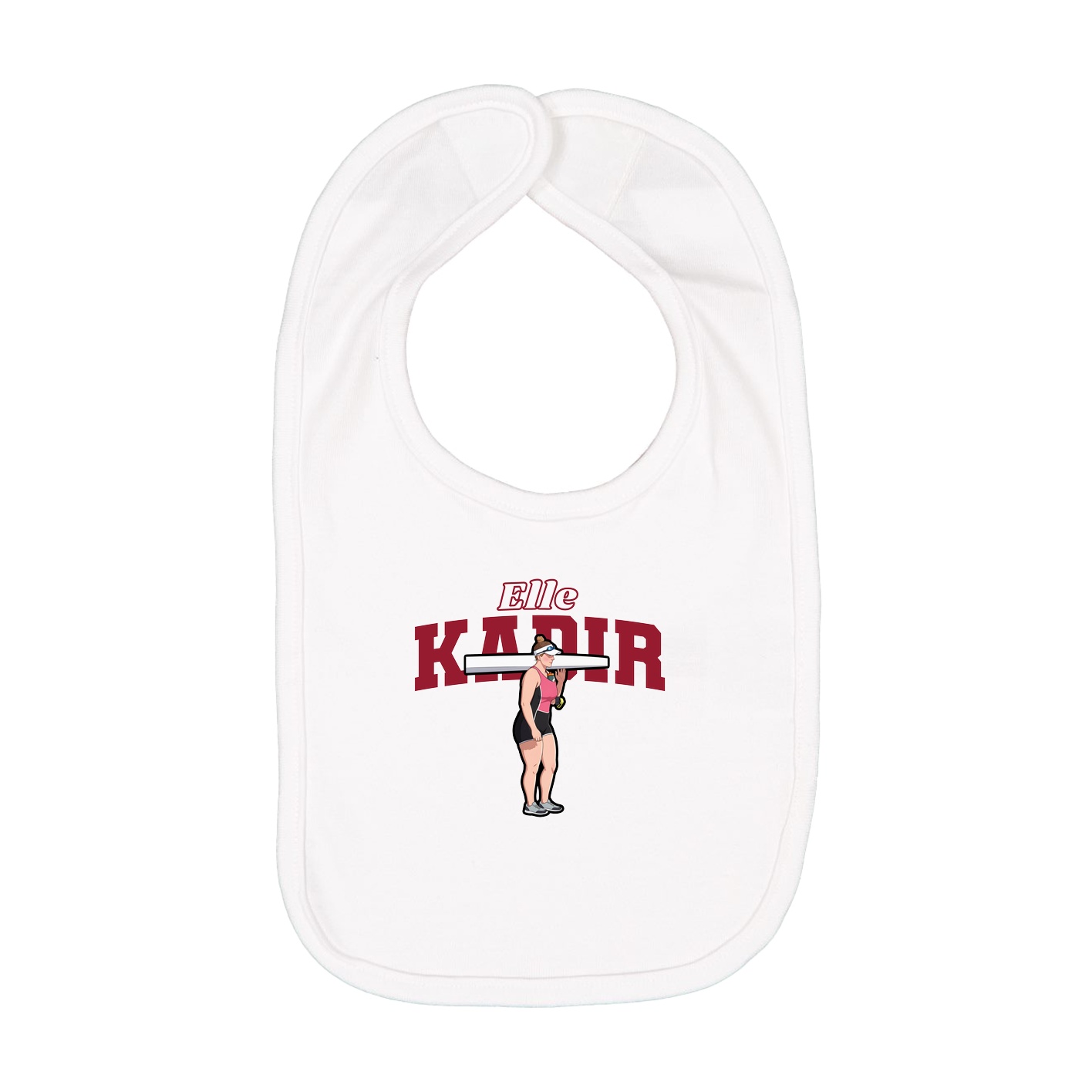 Infant Bib — Name Arch in White