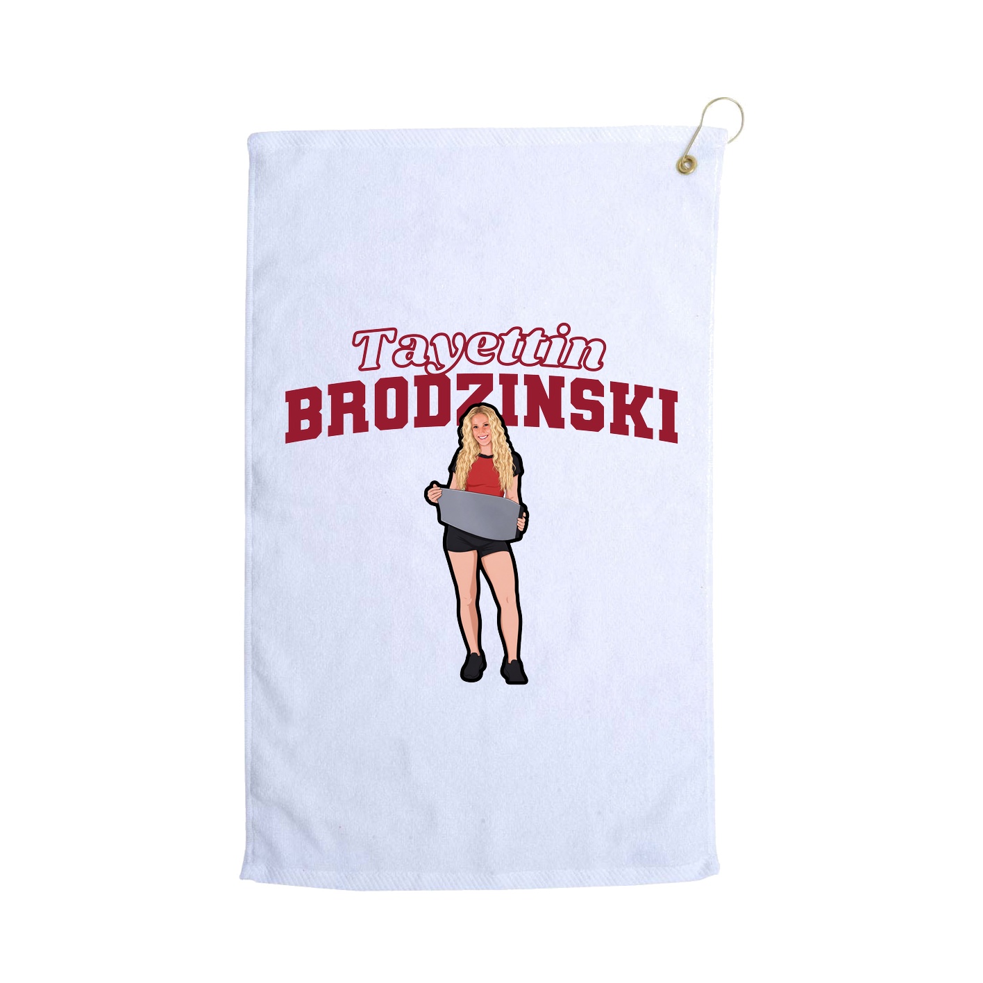Golf Towel — Name Arch in White