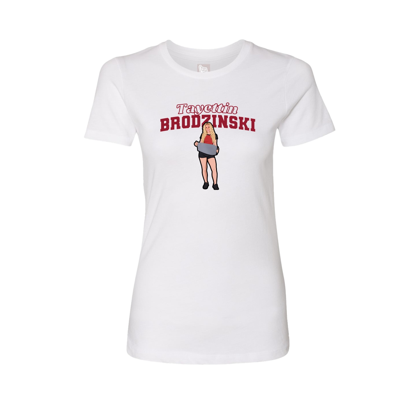 Fitted Women's Tee — Name Arch in White