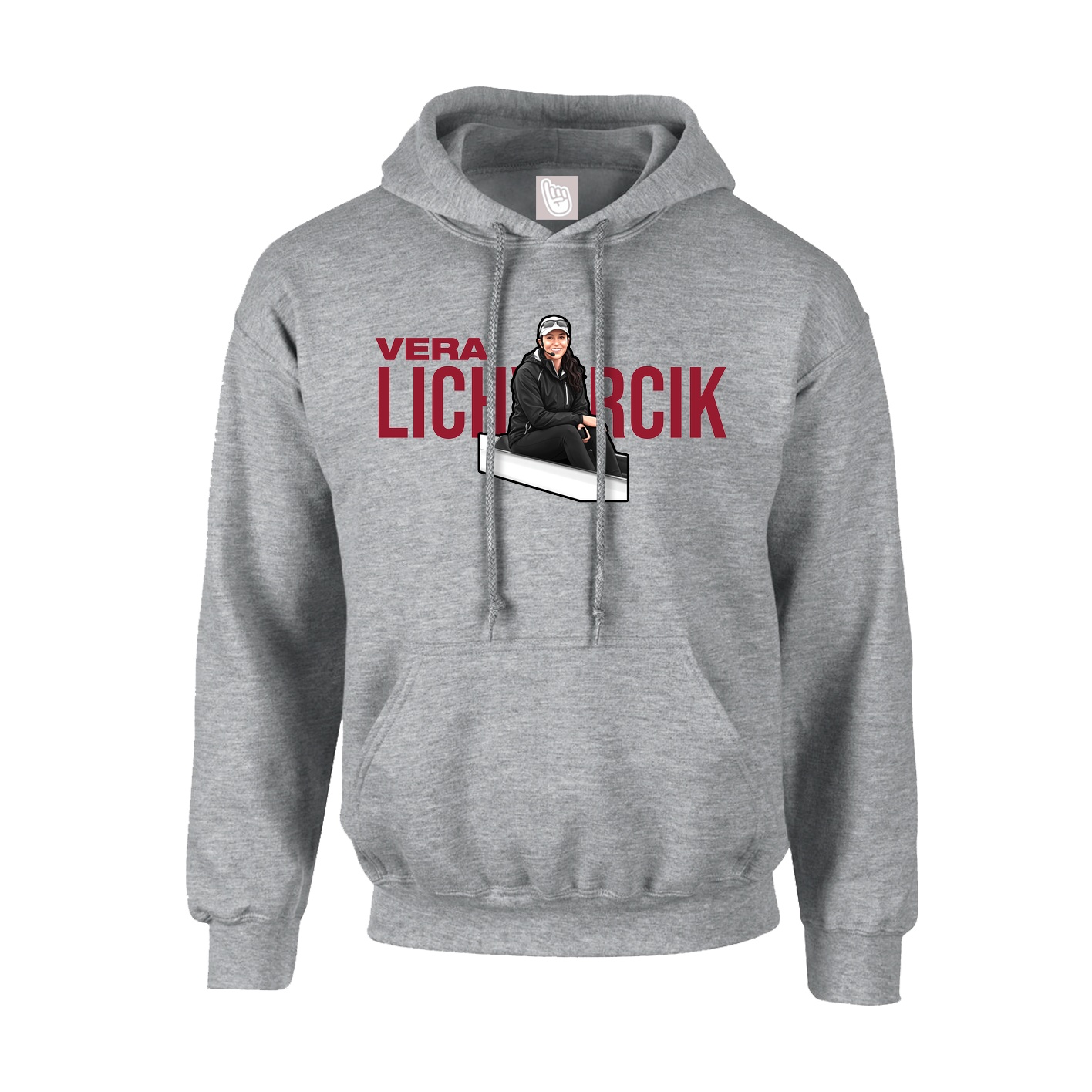 Youth Hoodie — Player Name in Grey