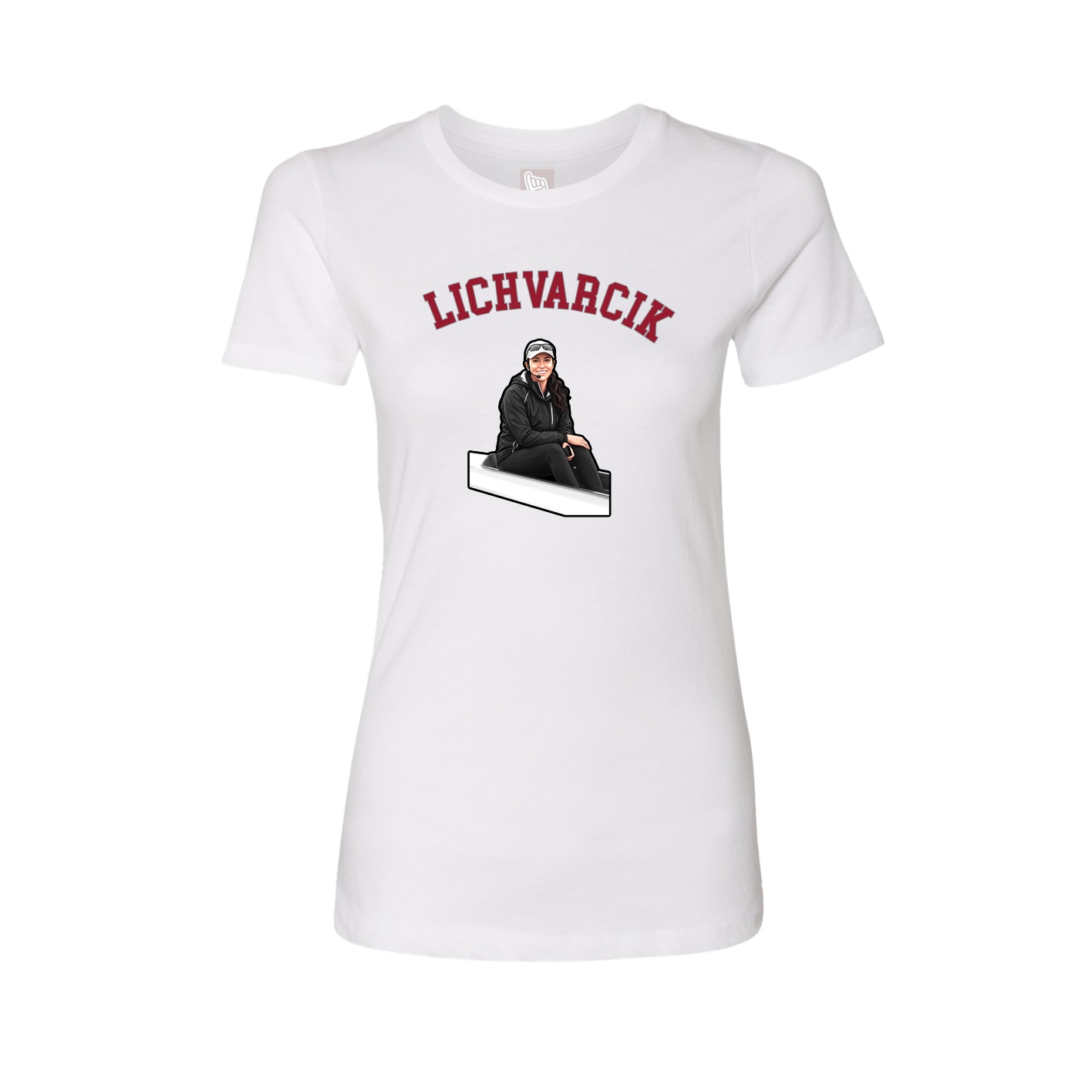 Fitted Women's Tee — Shirsey Arch in White