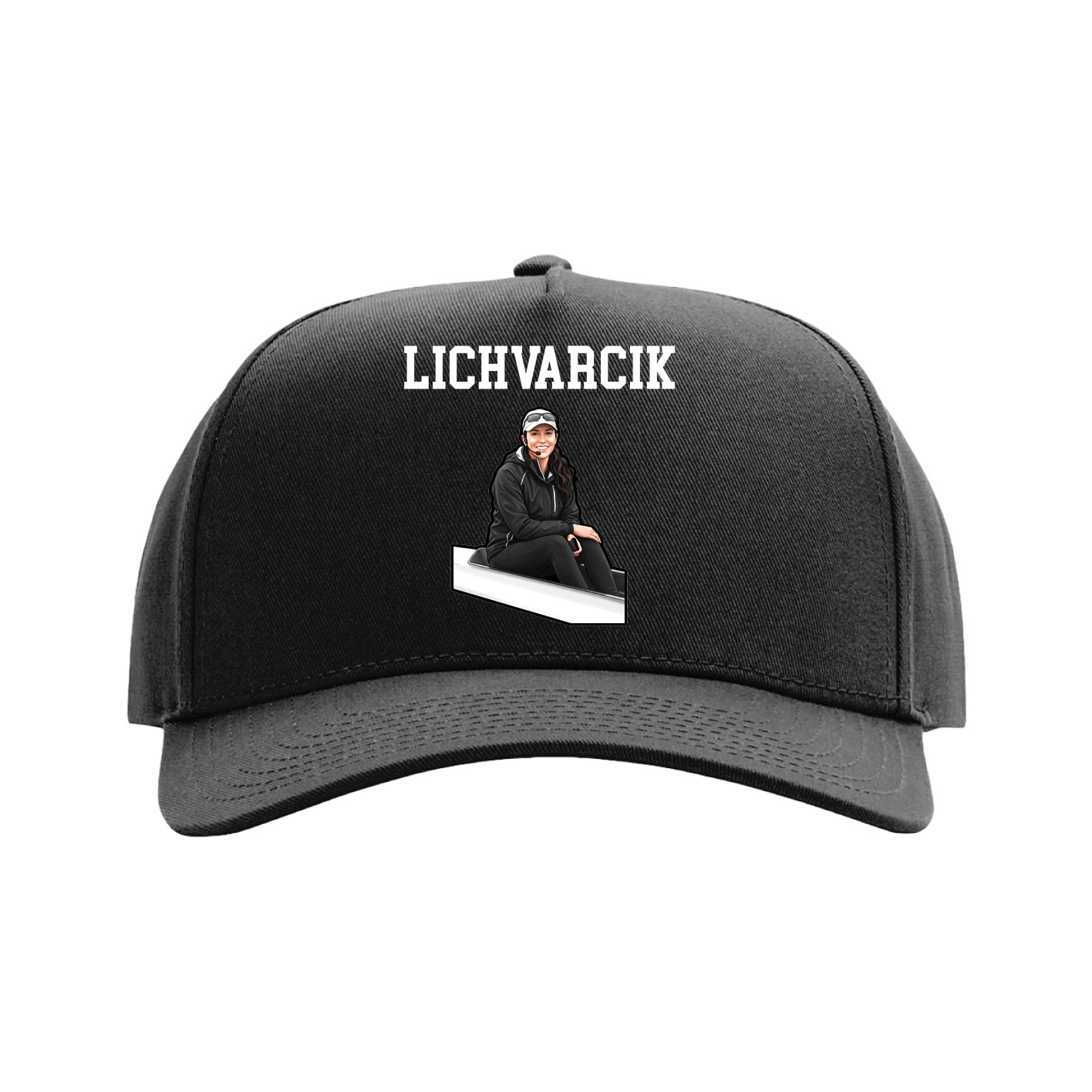 Full Fabric Five-Panel Champ Cap — Shirsey in Black