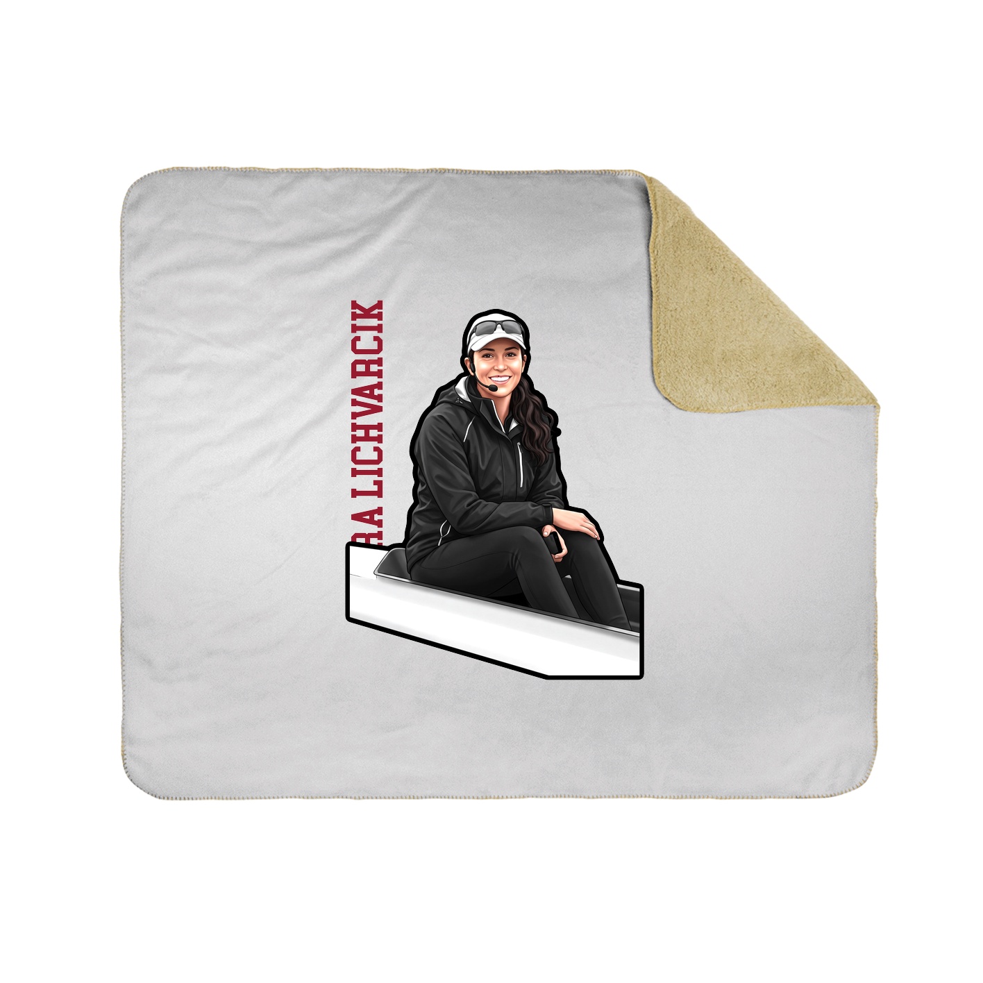 Throw Blanket — Name Vertical in White