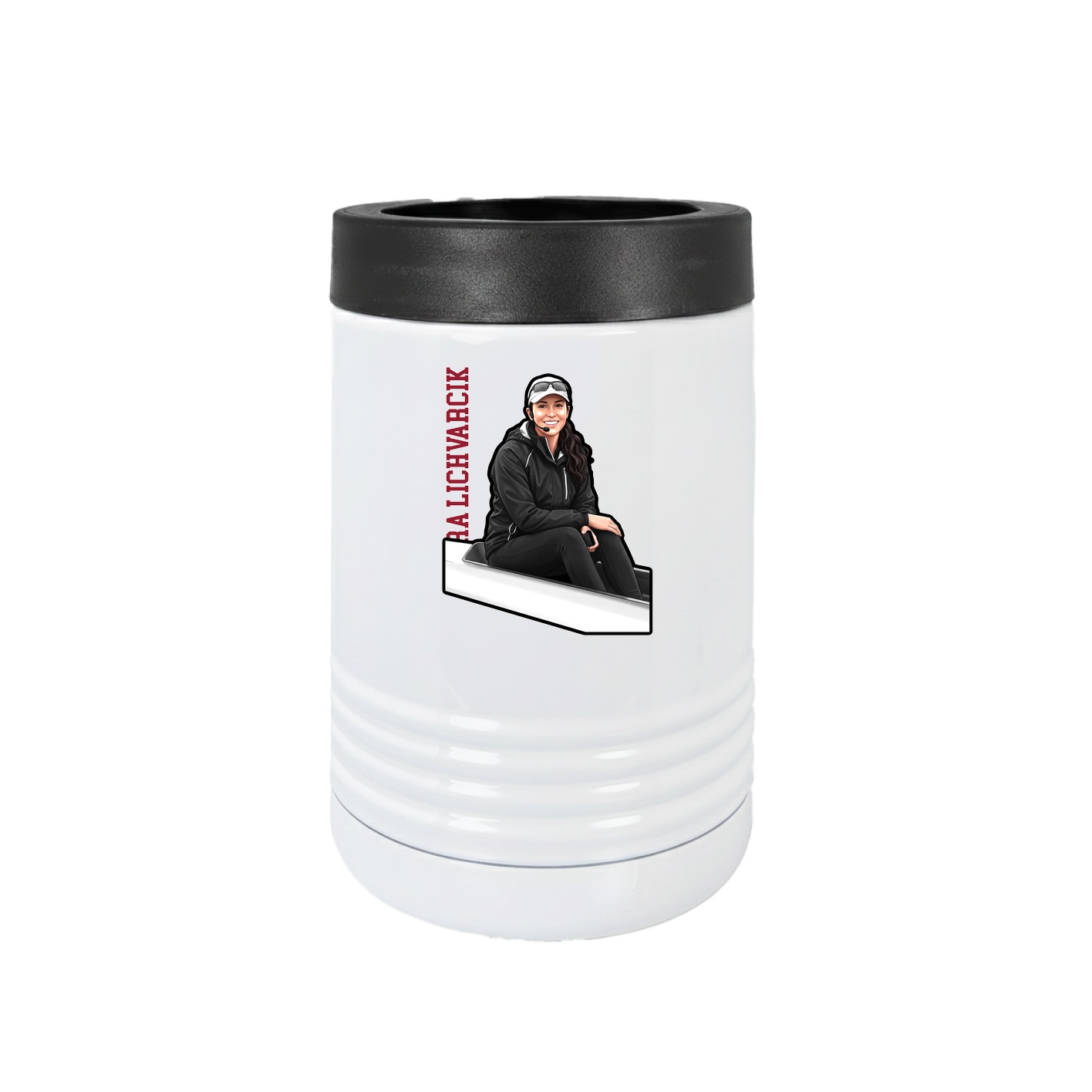 Beverage Holder — Name Vertical in White