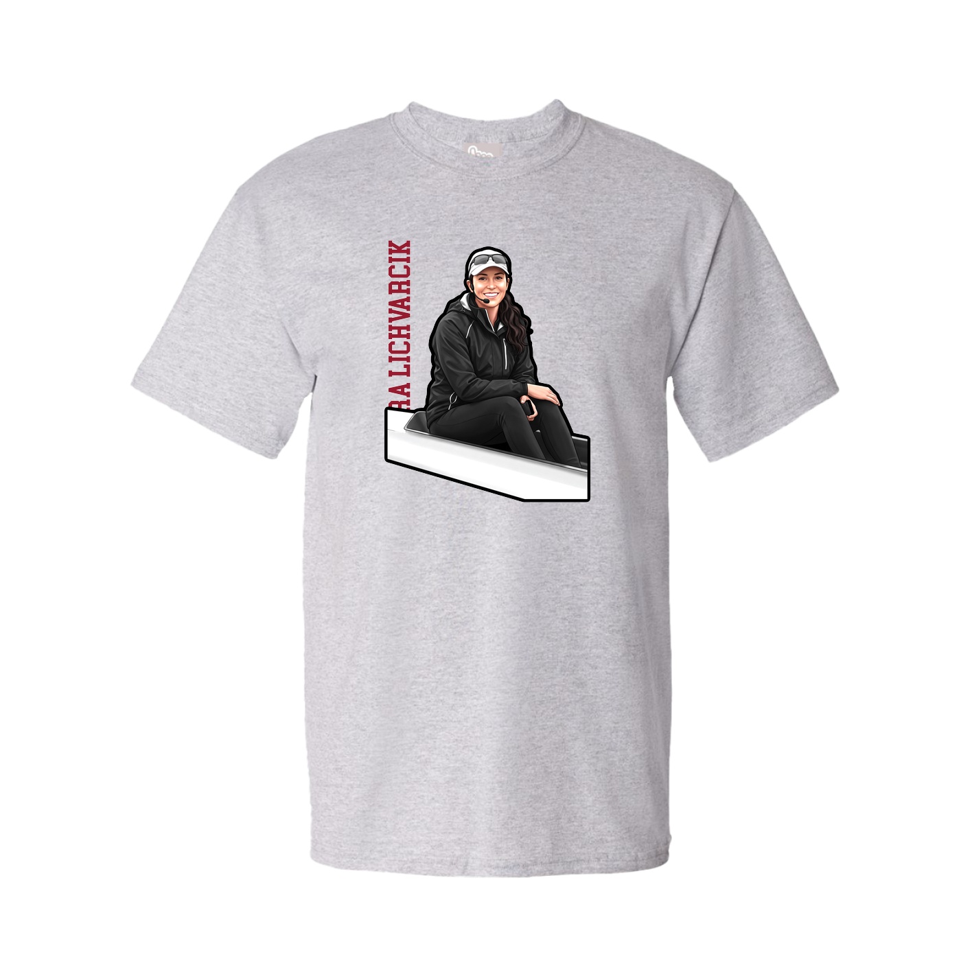 Tee — Name Vertical in Grey