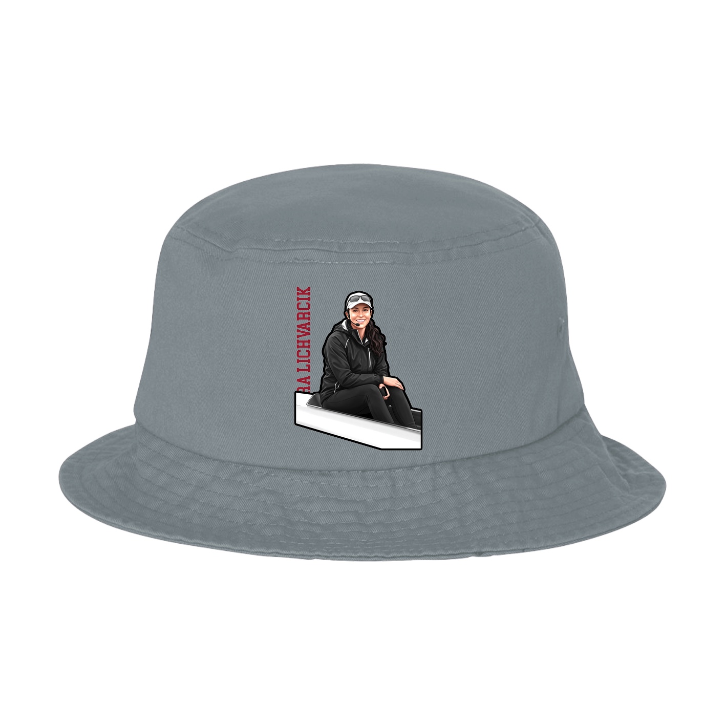 Bucket Cap — Name Vertical in Grey