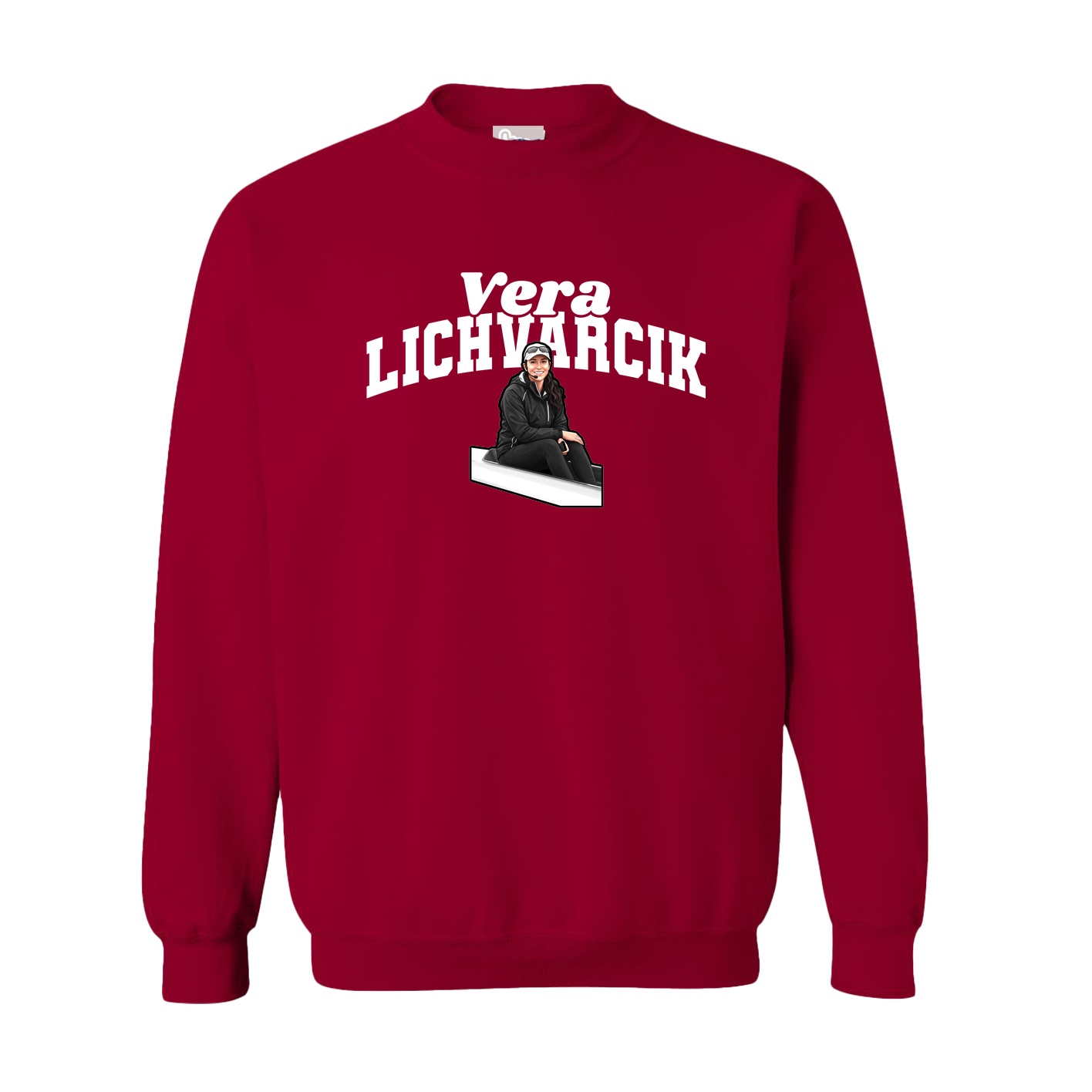 Fleece Crew — Signature Arch in Cardinal