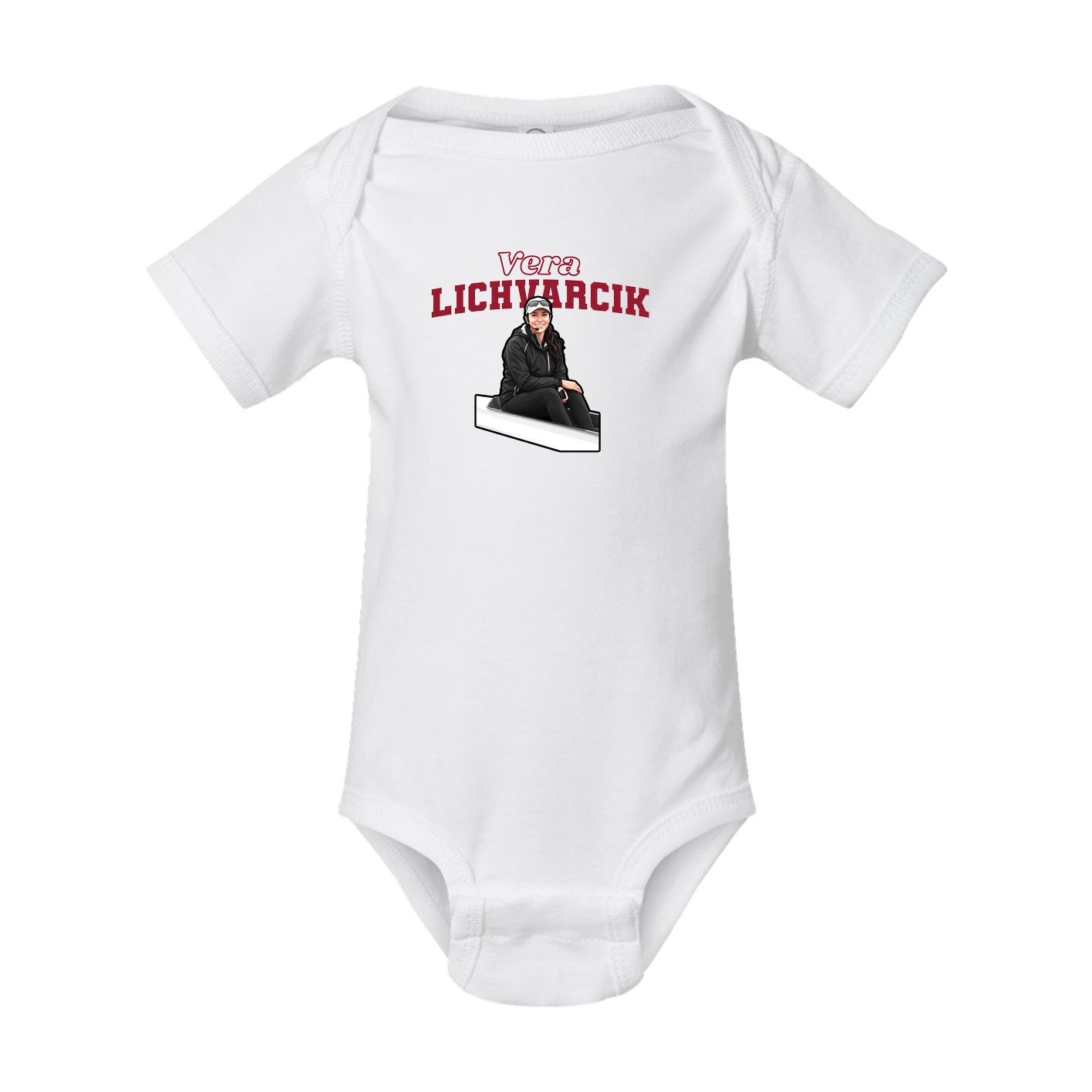 Baby Onesie — Name Arch in White