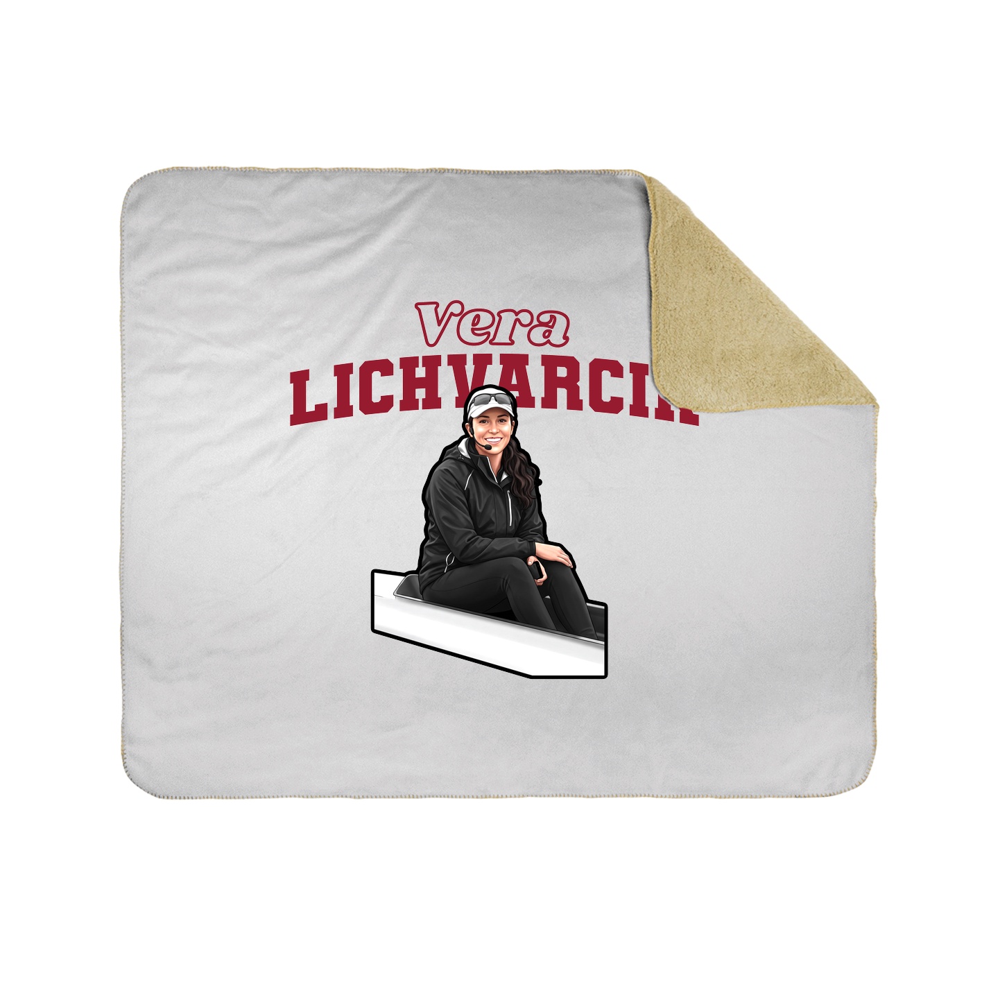 Throw Blanket — Name Arch in White