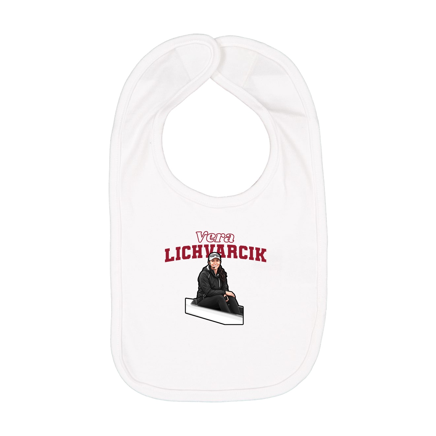 Infant Bib — Name Arch in White