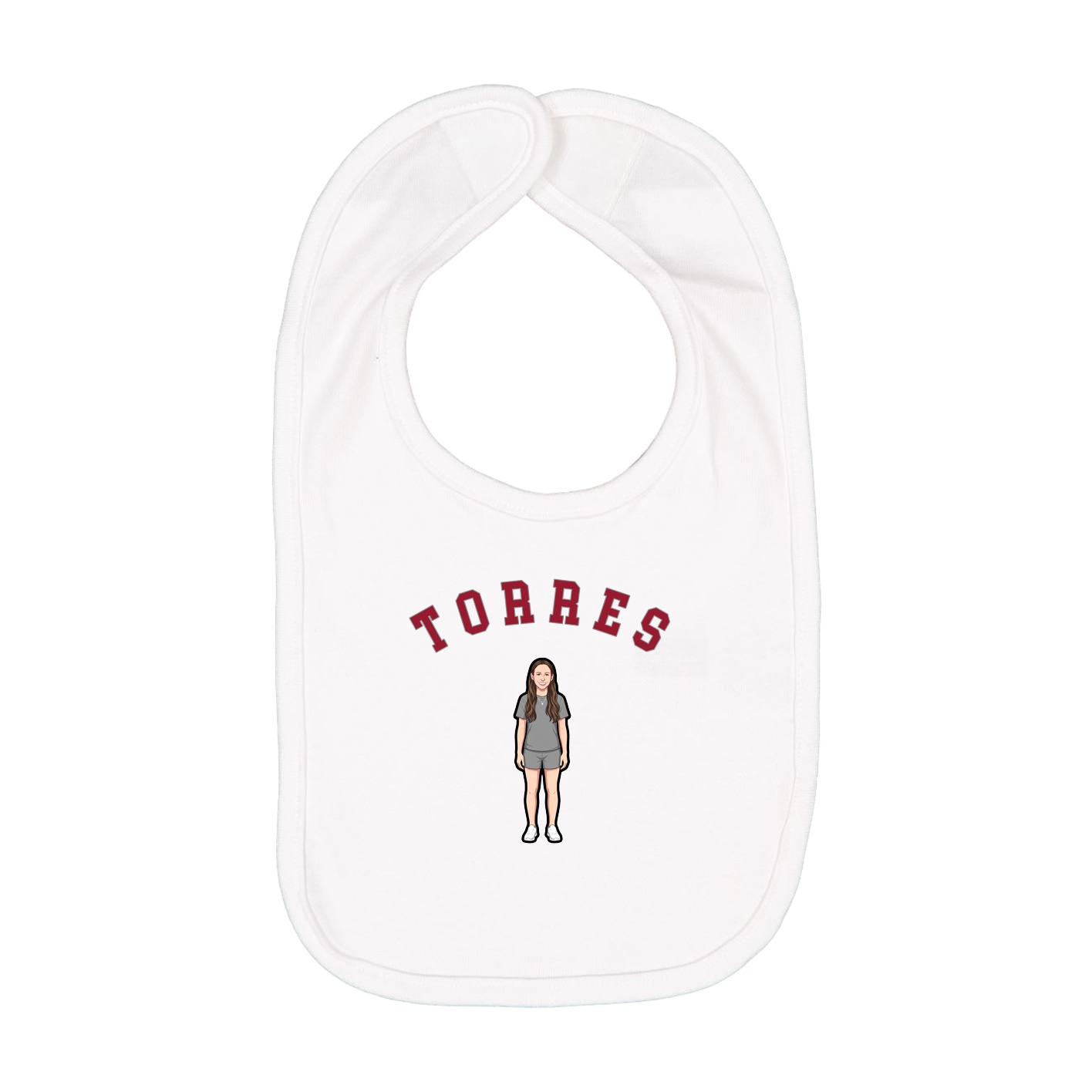 Infant Bib — Shirsey Arch in White